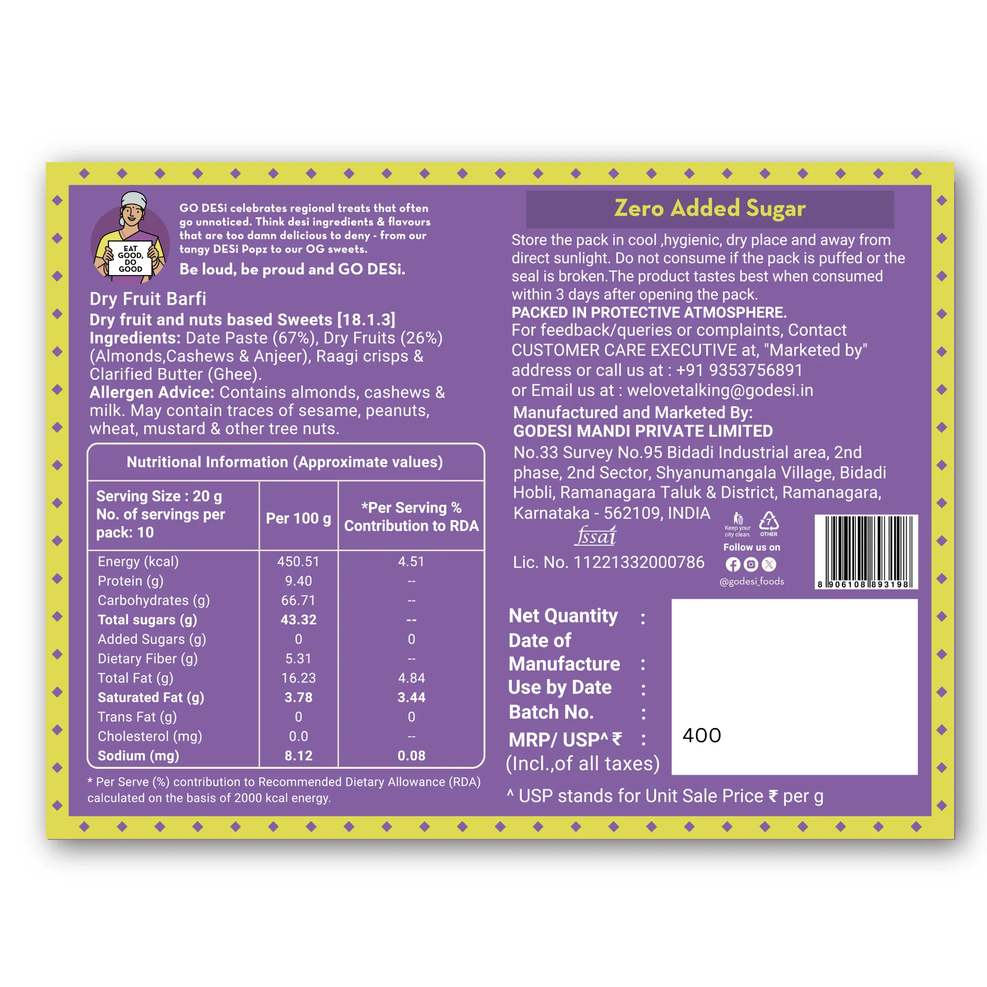 Dry-Fruit Date Bars | No Refined Sugar – 100% Natural | Anjeer, Dates, Badam & Cashews | DESi Meetha – 200 Gms - Image 11
