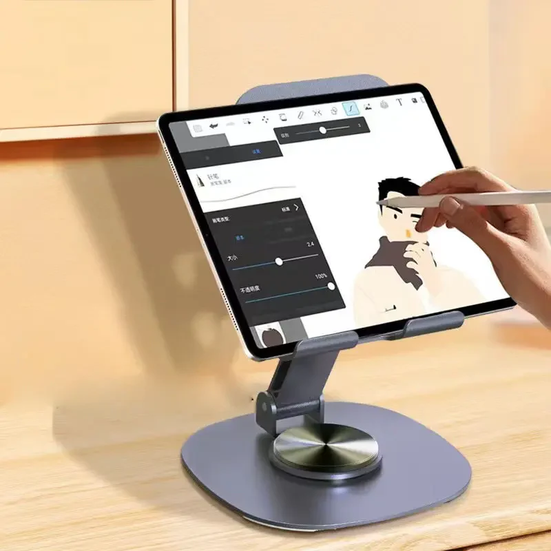 Dsynk Gear Phone Stand, 360-Degree Rotating Metal Desktop Holder, Adjustable and Foldable, Anti-Slip Base - Image 3