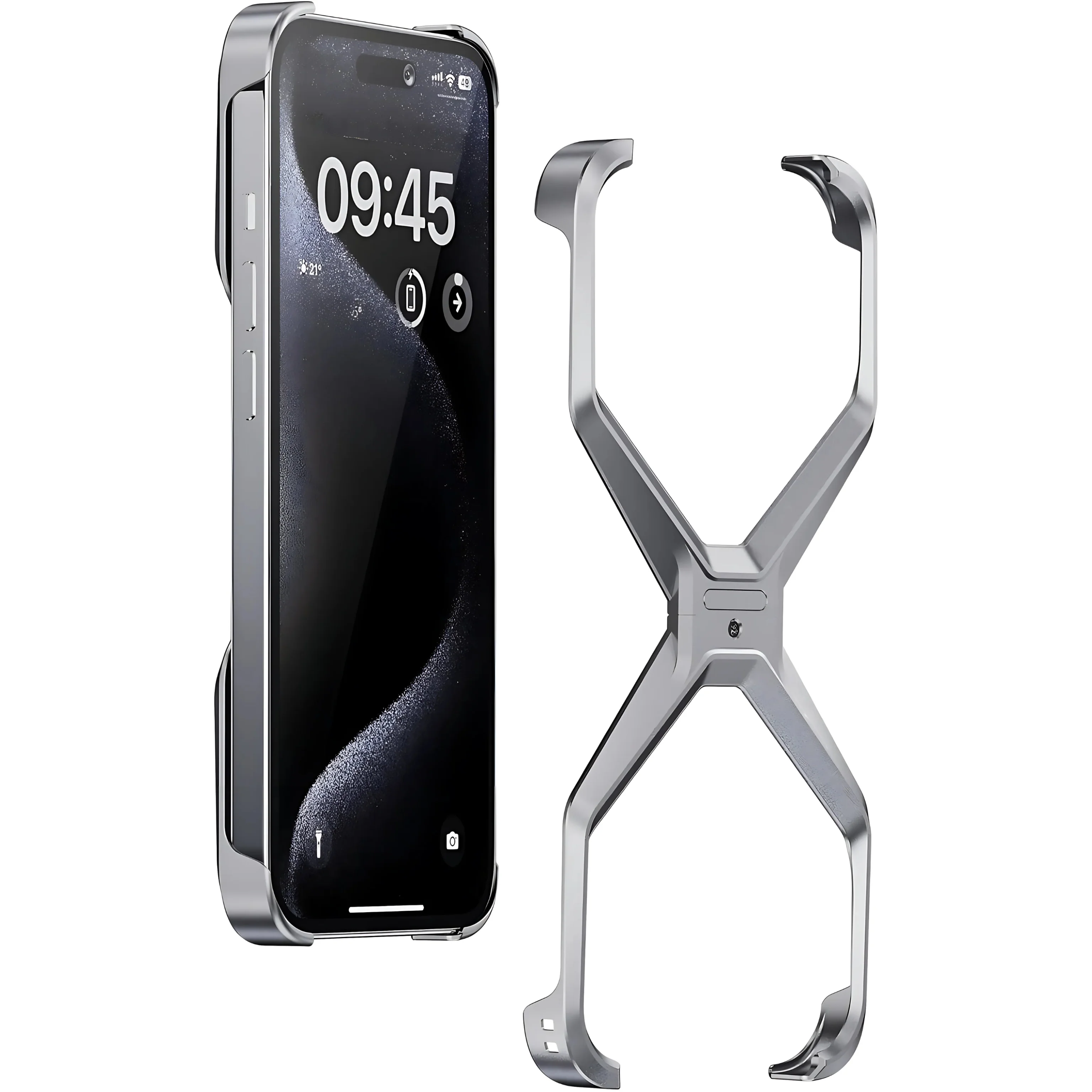 Dsynk Gear Titanium Armour X-Frame Phone Case, Ultra-Thin Aluminium Alloy, Shockproof Protection for iPhone, Grey - Image 10