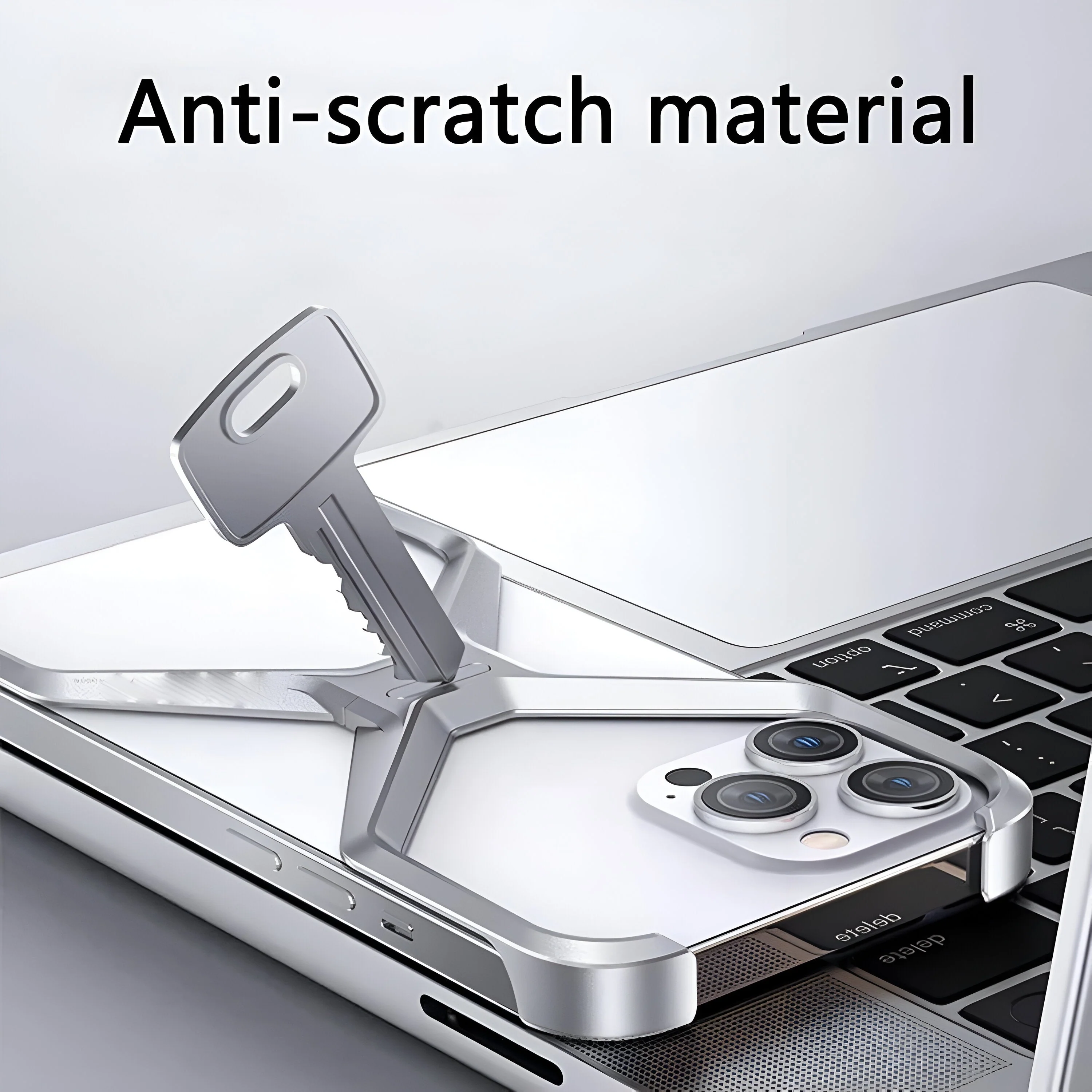 Dsynk Gear Titanium Armour X-Frame Phone Case, Ultra-Thin Aluminium Alloy, Shockproof Protection for iPhone, Grey - Image 4