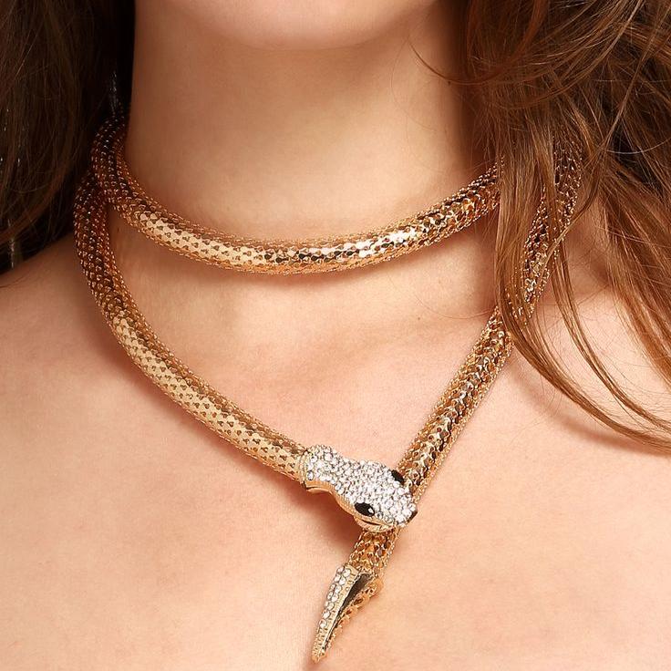 Dual Layer Snake Golden Necklace - Image 2
