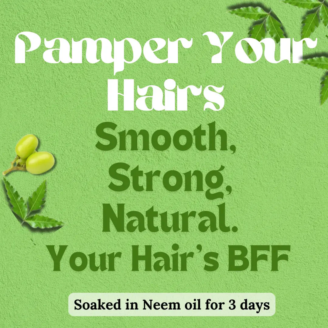 Dual Tooth Neem Comb Made with Pure Young Neem Soaked in Oil for 72 Hrs - Image 11