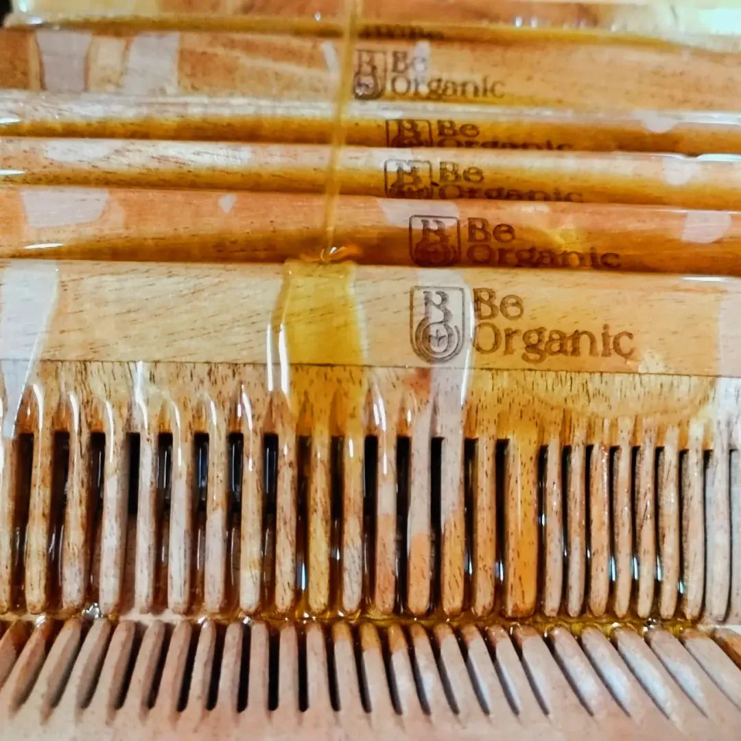 Dual Tooth Neem Comb Made with Pure Young Neem Soaked in Oil for 72 Hrs - Image 3