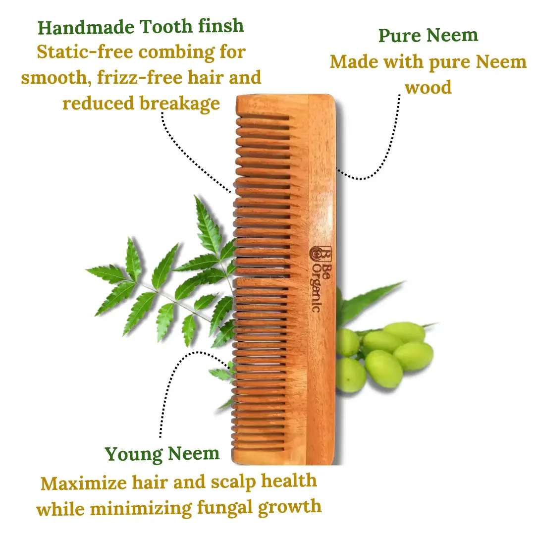 Dual Tooth Neem Comb Made with Pure Young Neem Soaked in Oil for 72 Hrs - Image 4