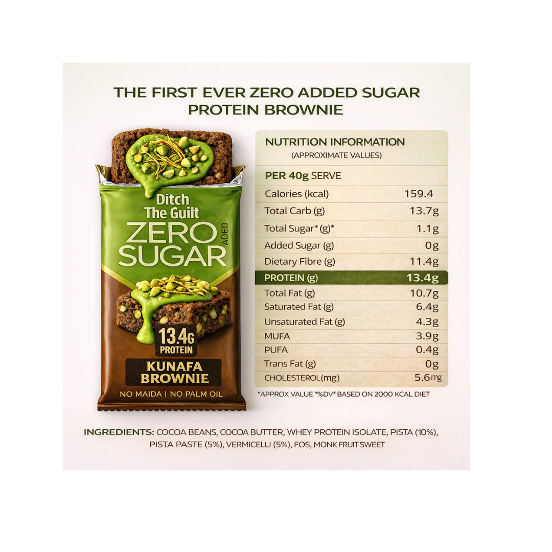 Dubai Pista Kunafa Protein Brownie • 13g Protein • Sugar Free High Protein Brownies • 40g - Image 3