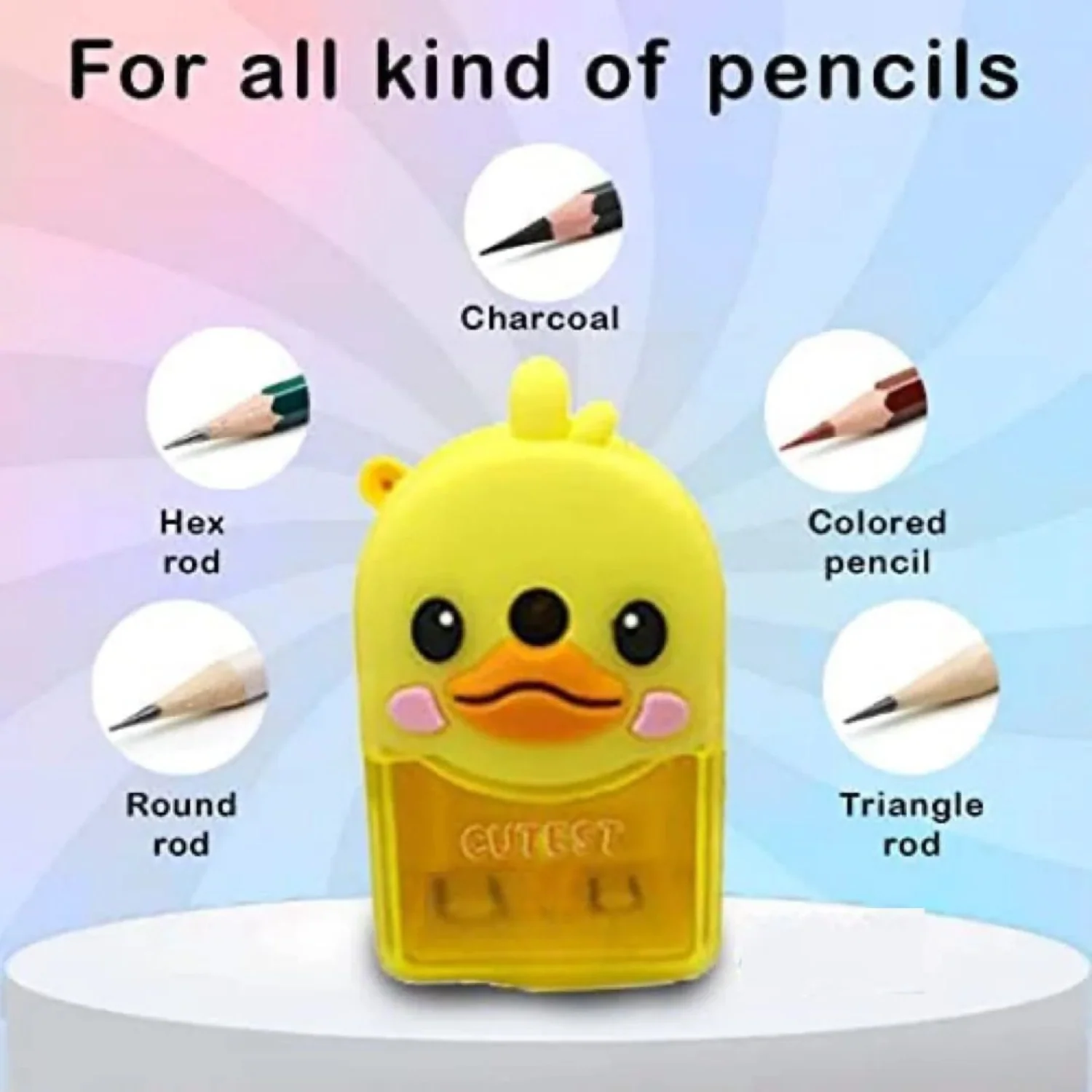 Duckoo: Cute Duck-Shaped Crank Pencil Sharpener for Kids, Handheld Stationery Tool for School Desks, Birthday Return Gifts & Classroom Supplies - Image 4