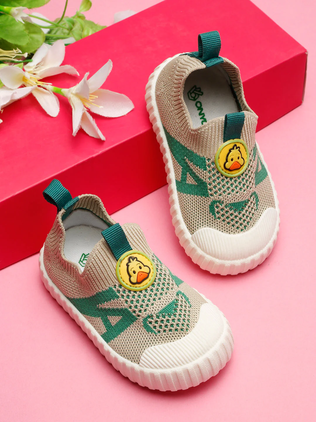 Ducky Toddlers' First Step Shoes - Beige & Green (Unisex) - Image 149
