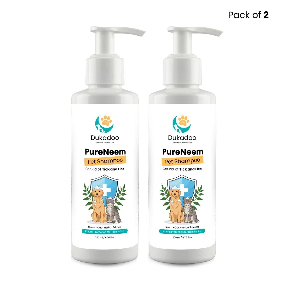 Dukadoo PureNeem Pet Shampoo 200ml | Neem Herbal Dog & Cat Shampoo | Helps Reduce Itching | Supports Skin & Coat Health | Anti-Microbial Cleansing Formula | Gentle Pet Bath Wash | Pack of 1 - Image 2