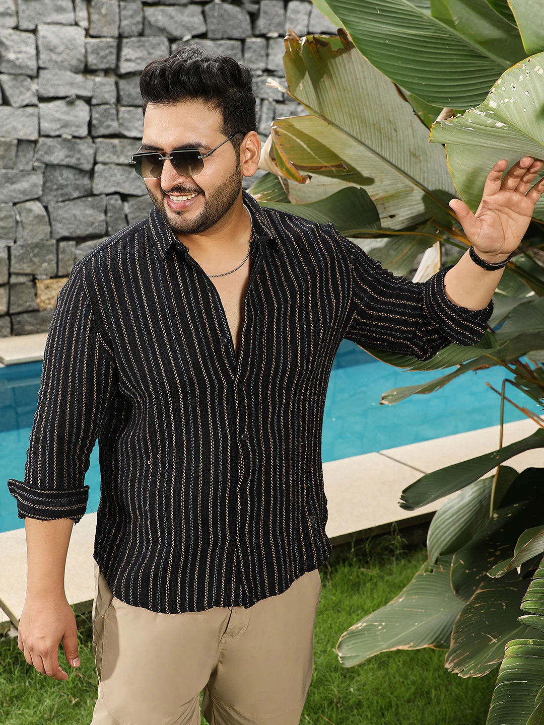 Duo-Jacquard Striped Shirt - Image 23