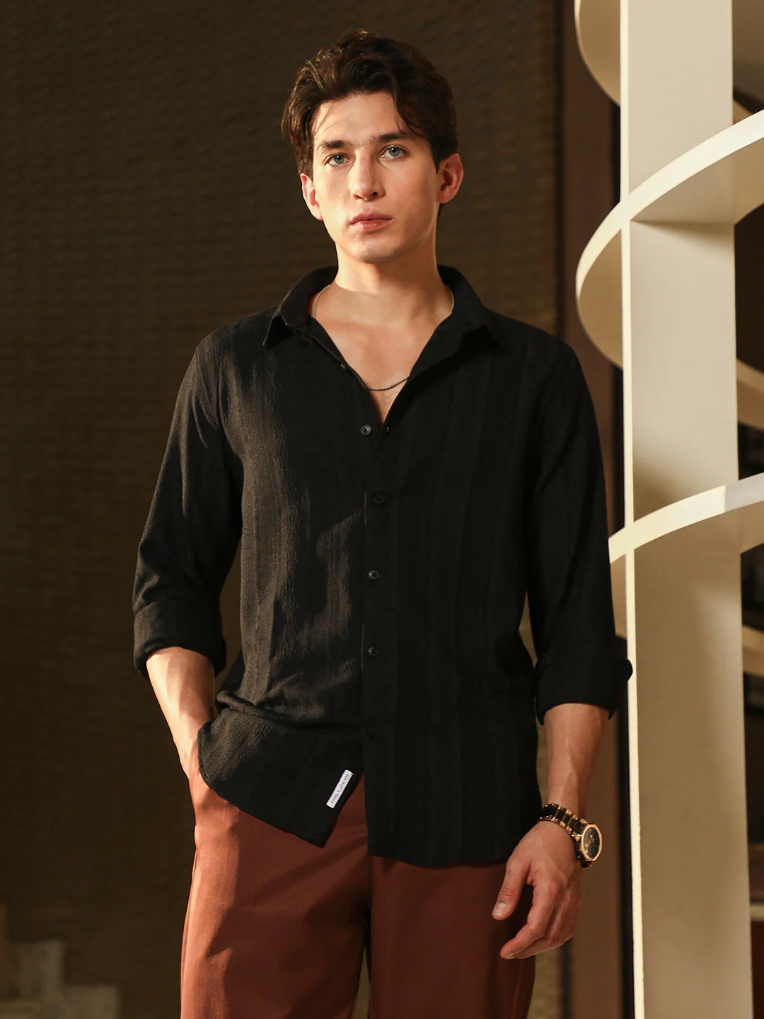 Duo-Panel Jacquard Shirt - Image 2