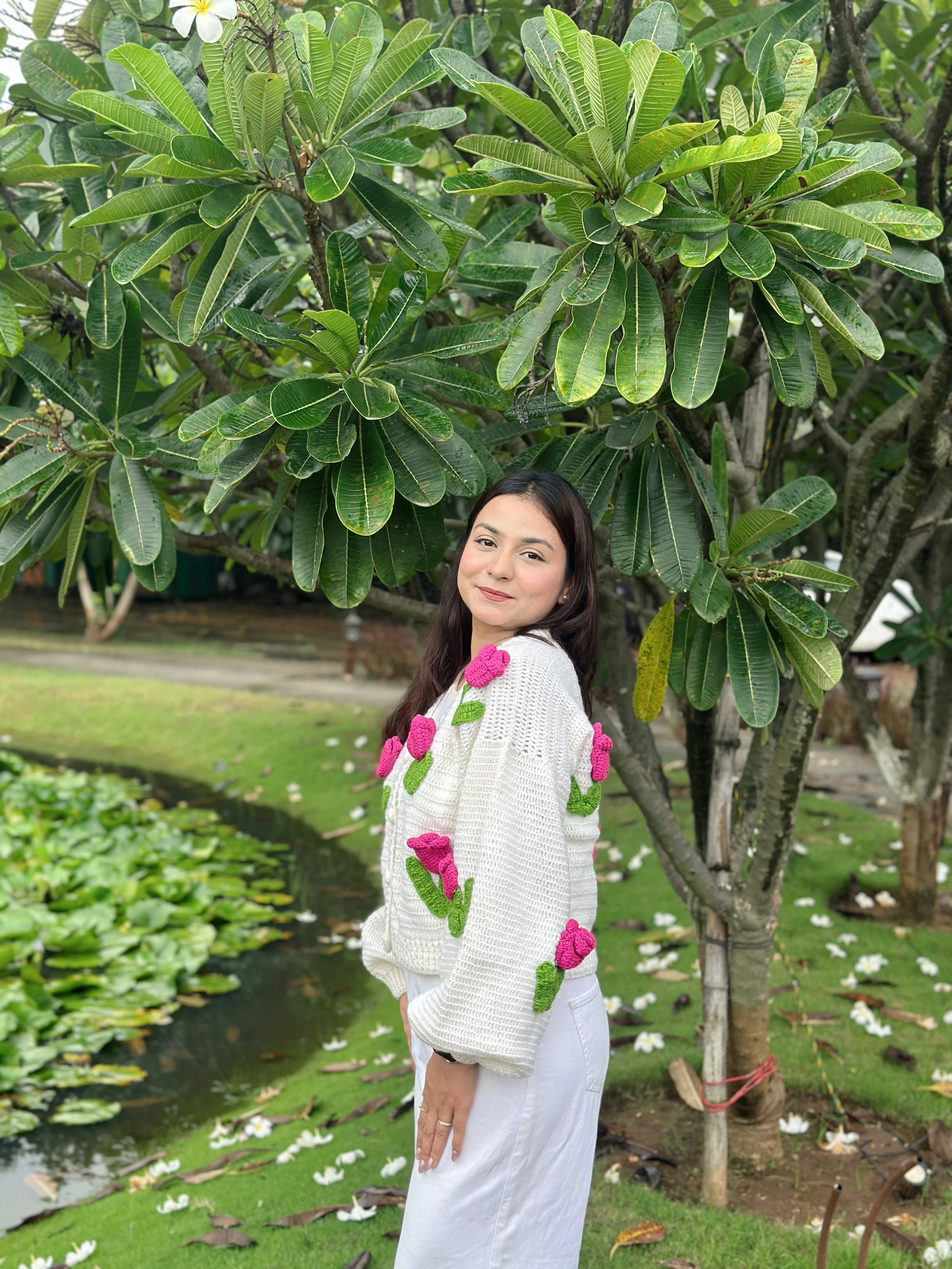 Dutch Flower Cardigan - CreamPink - Image 8