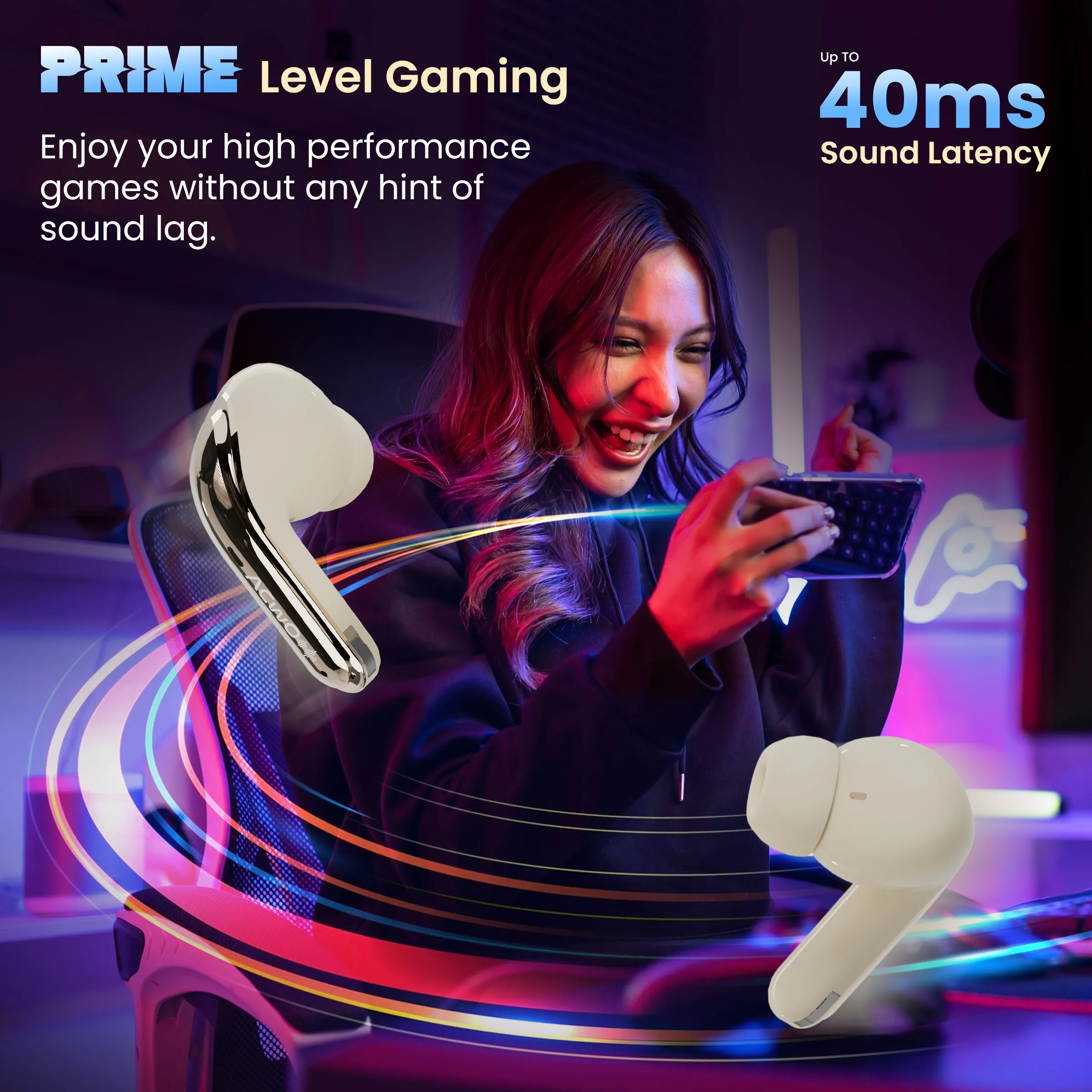 Dwots Fire Prime - IndiaS First 4 Earbuds In 1 Case With Advanced Anc + Smart Touch Screen Display Black - Image 10