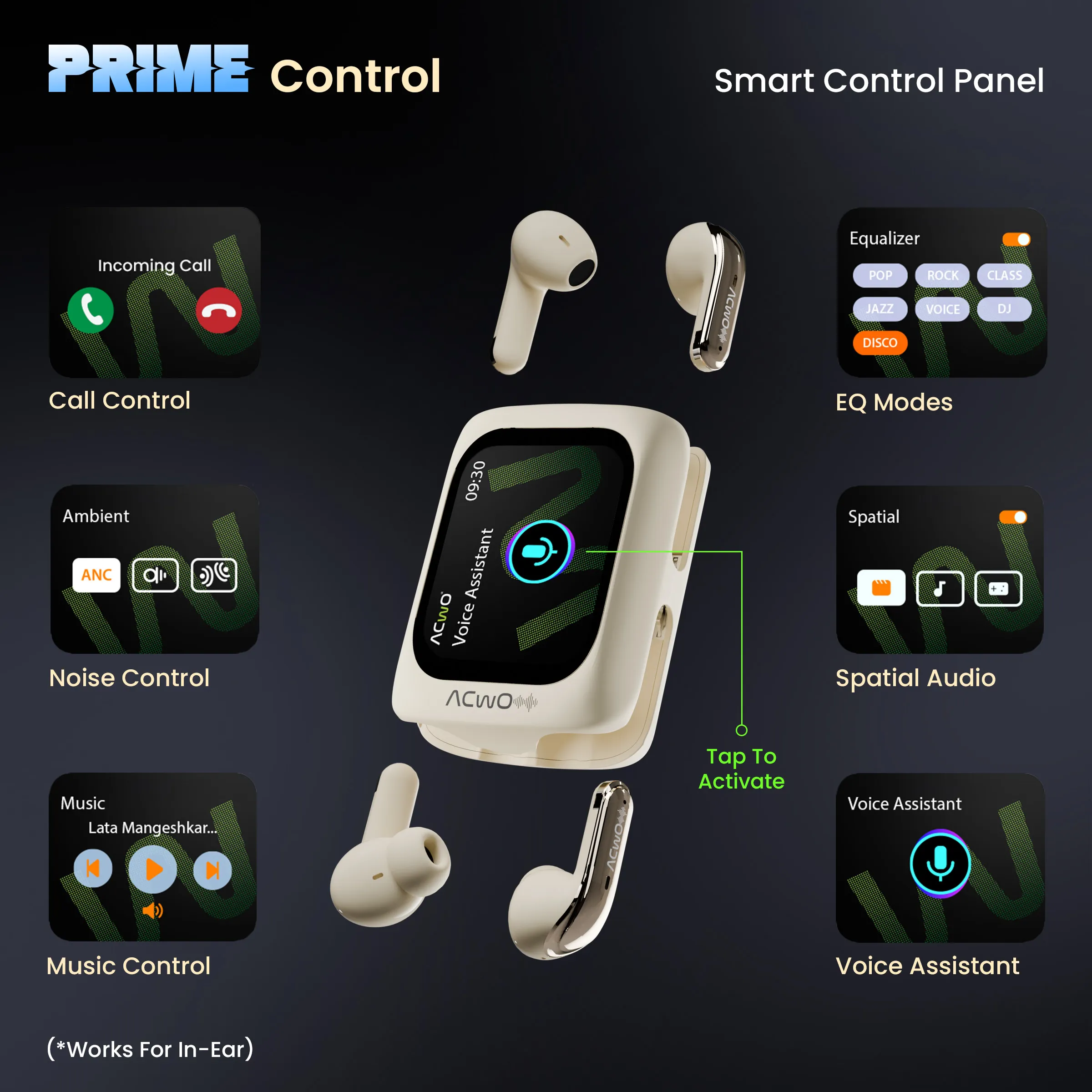 Dwots Fire Prime - IndiaS First 4 Earbuds In 1 Case With Advanced Anc + Smart Touch Screen Display Black - Image 13