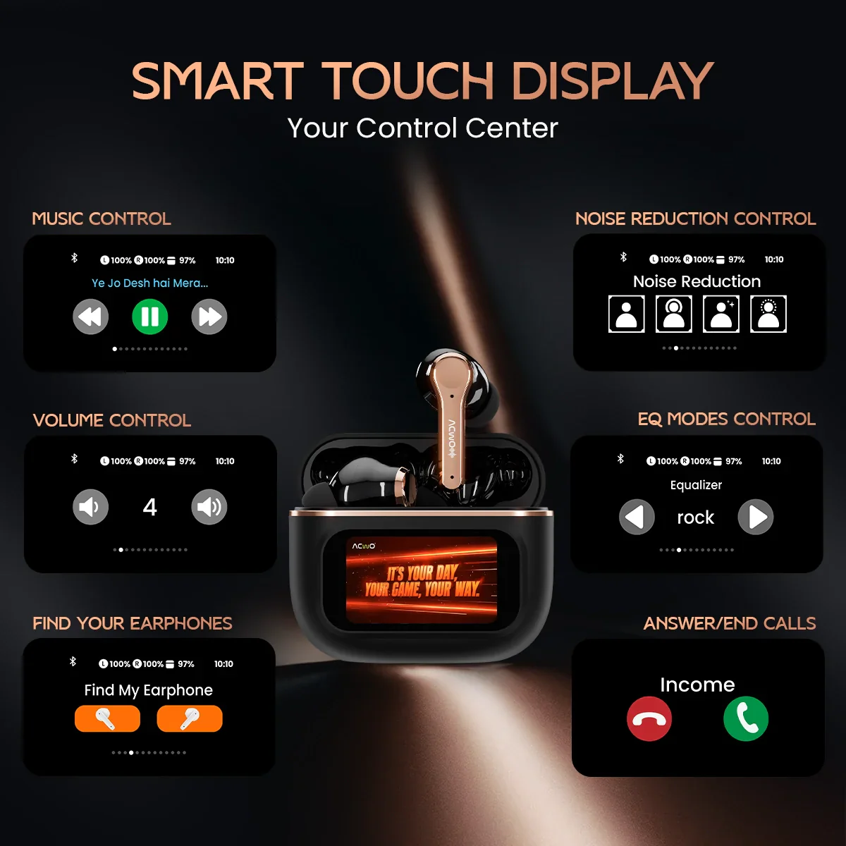Dwots Touch Screen Display Earbuds With Anc And Enc - Image 20