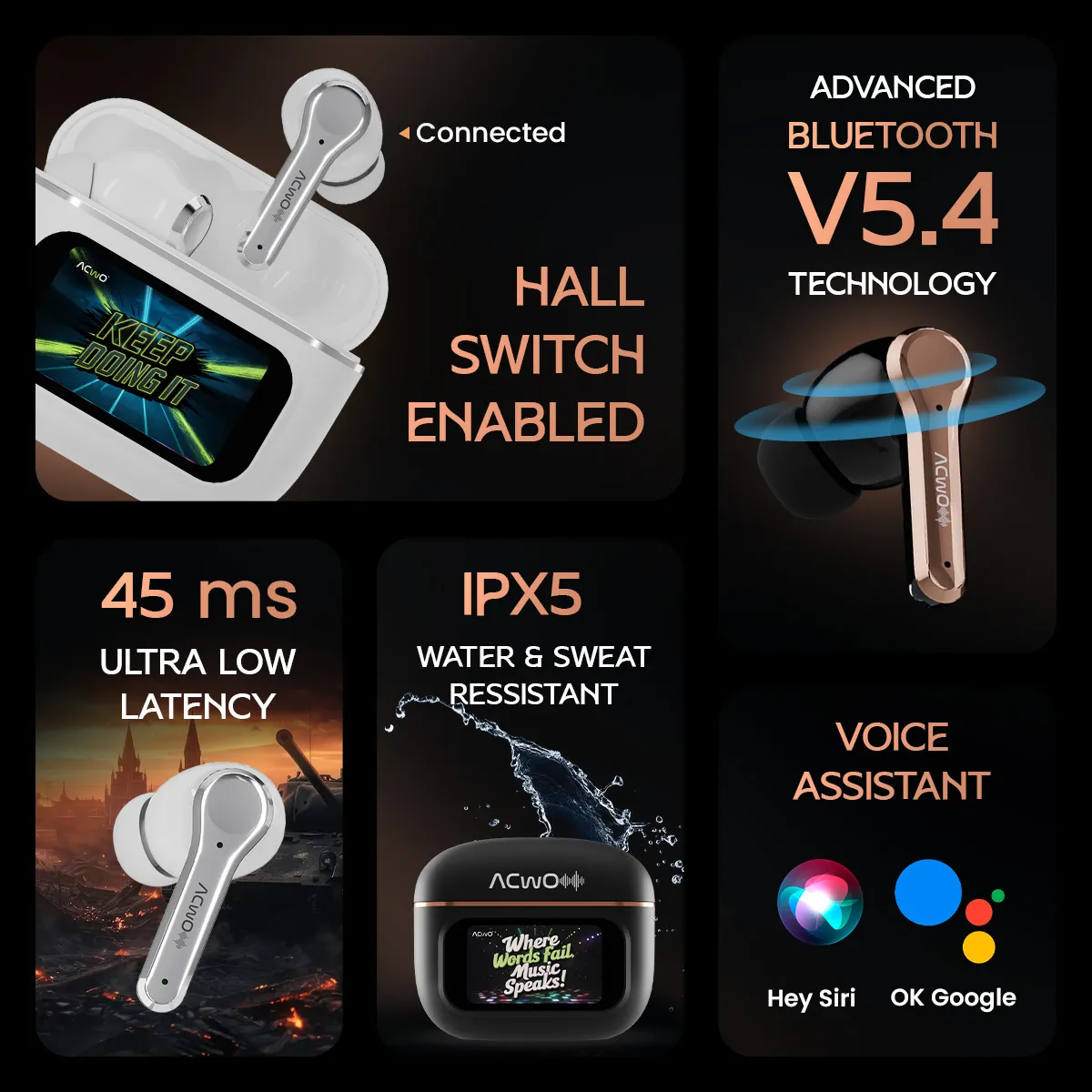 Dwots Touch Screen Display Earbuds With Anc And Enc - Image 9