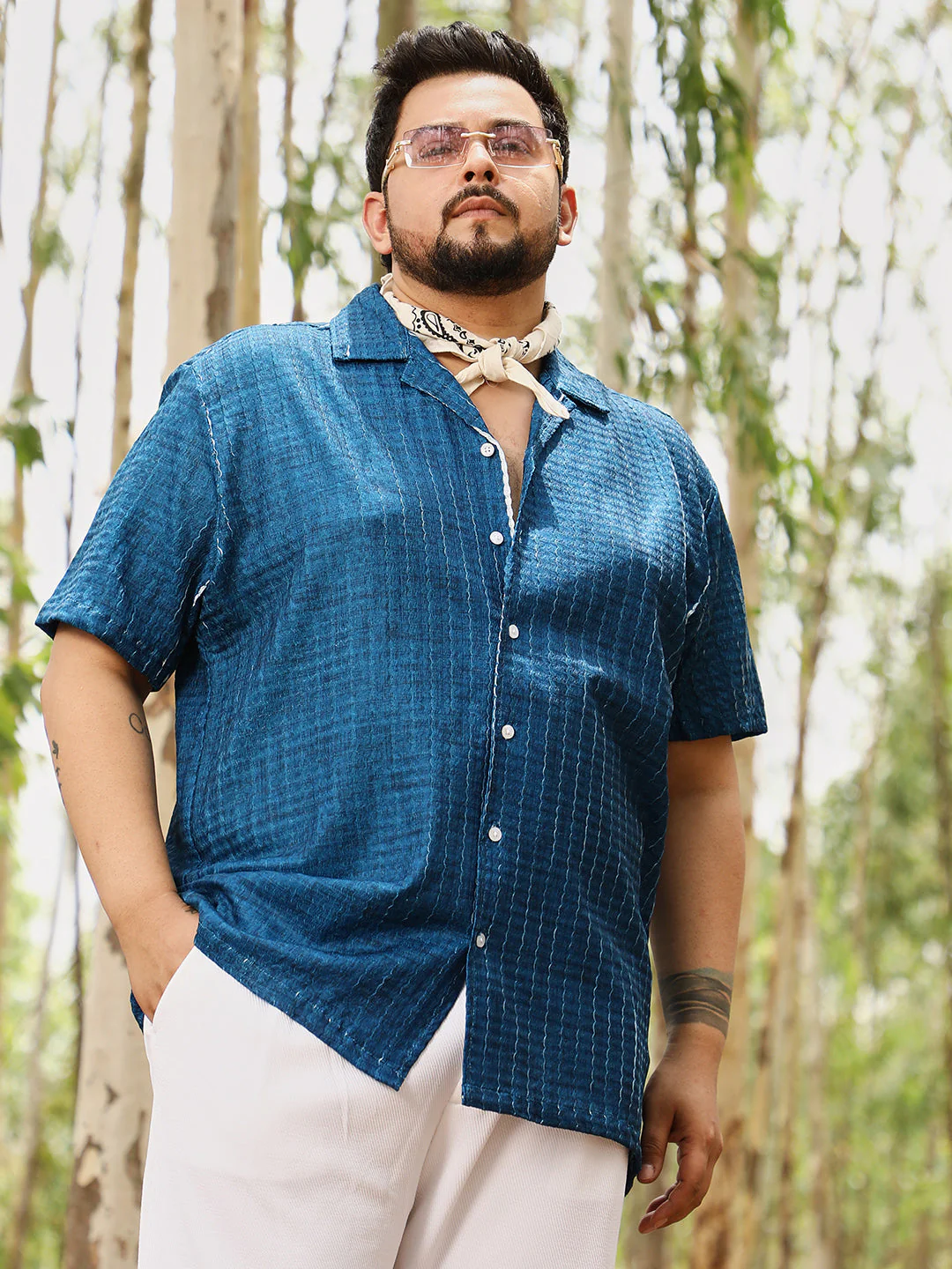Dye-Textured Cuban Oversized Shirt - Image 149