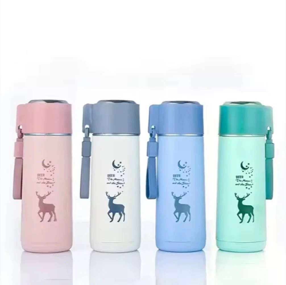Eco-Friendly Deer Print Glass Water Bottle – 380ml | Leakproof, Wide Mouth, for School & Outdoor Use - Image 12