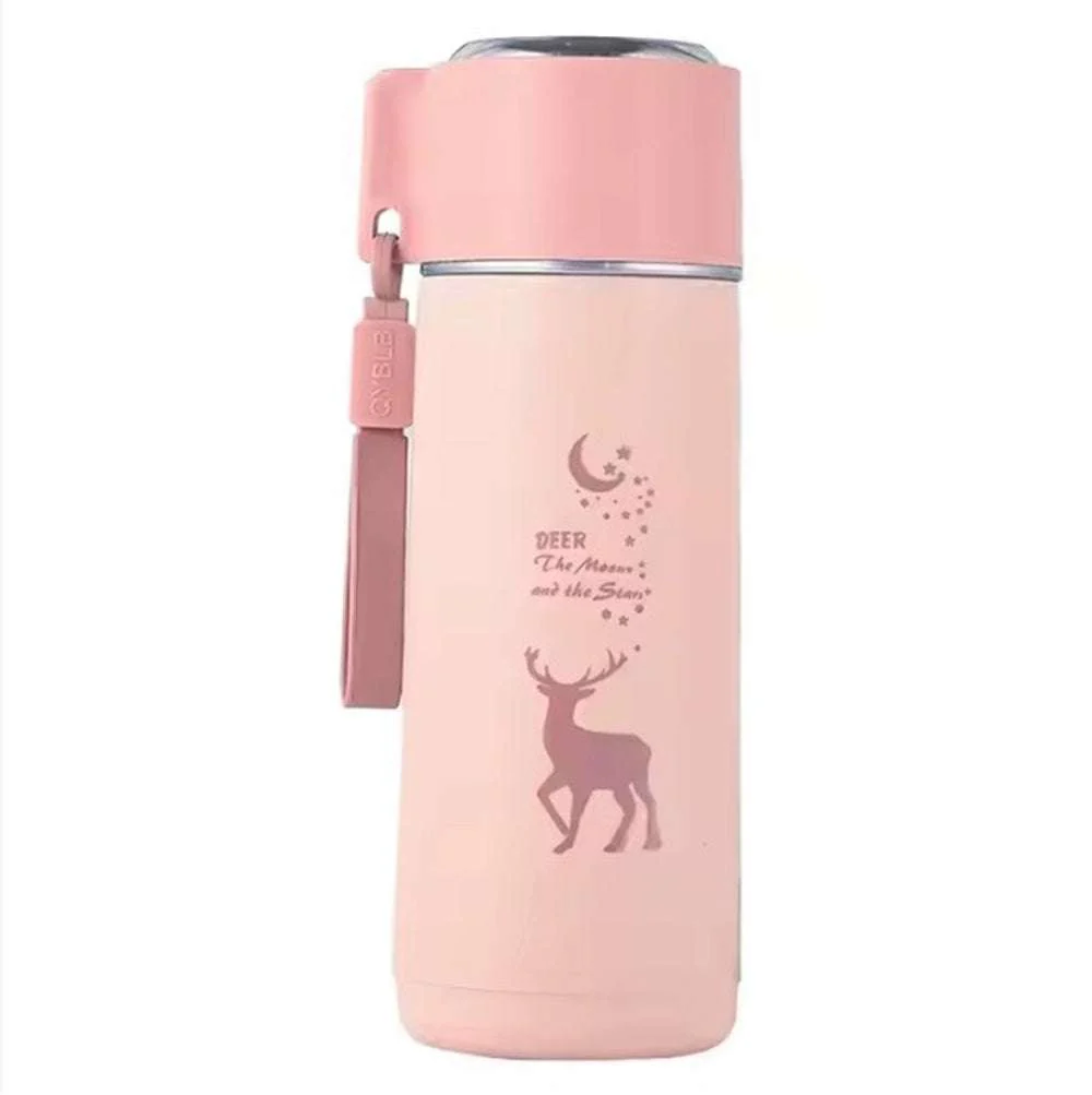 Eco-Friendly Deer Print Glass Water Bottle – 380ml | Leakproof, Wide Mouth, for School & Outdoor Use - Image 13