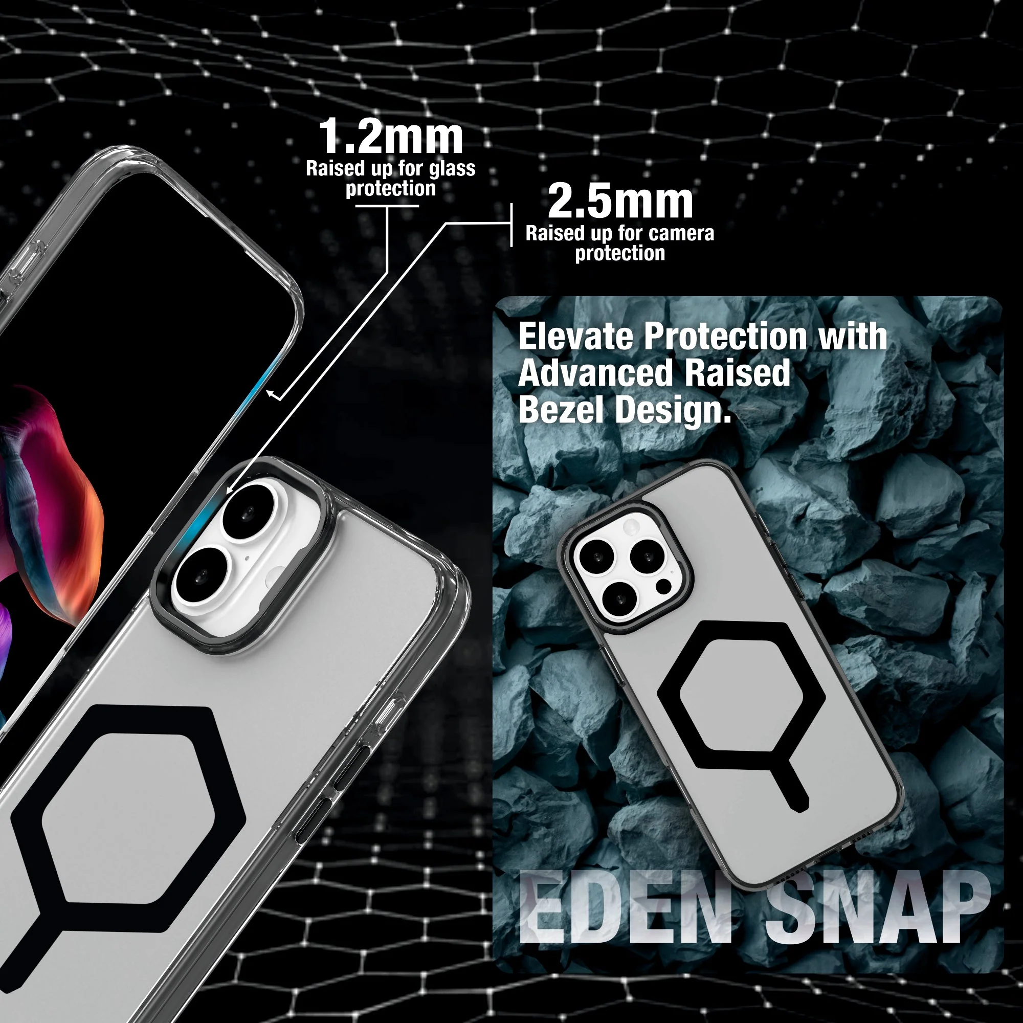 Eden SNAP Platinum Clear Mag-Safe Compatible Case for iPhone 16 Series - Image 3