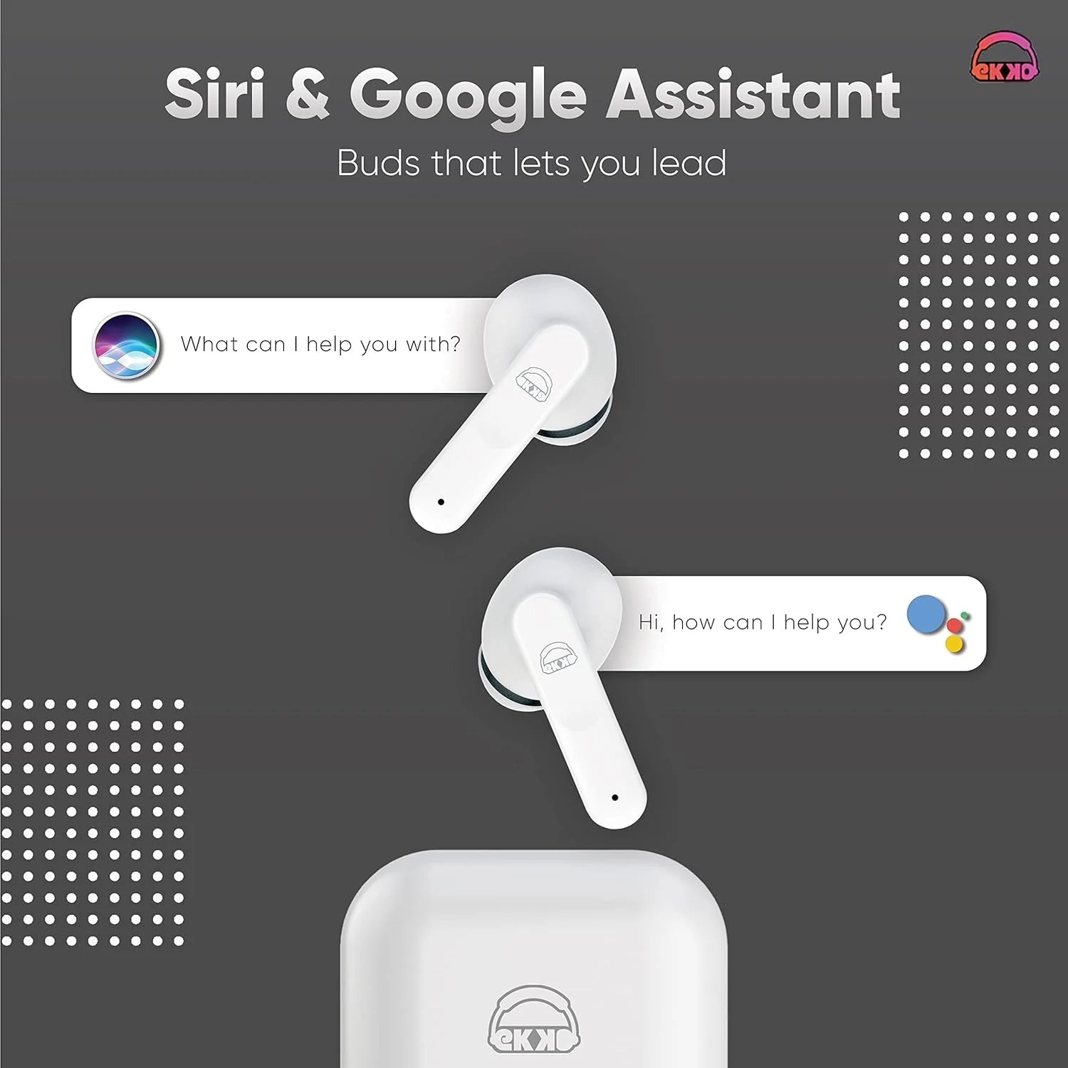 EKKO Earbeats T04 TWS: ENC Call Noise Cancellation, 50H Playtime, 10MM Driver, Twin Connect, Type-C Fast Charging, Siri & Google Assistant - Image 7
