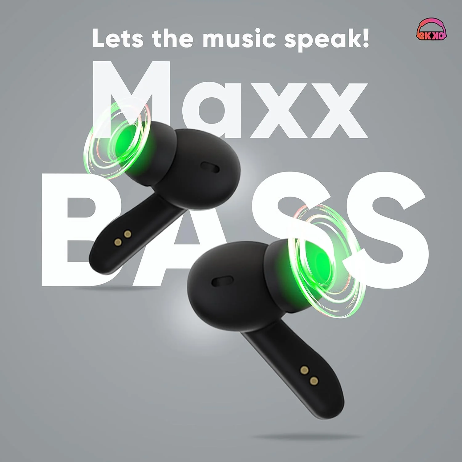 EKKO Earbeats T06: 10MM Driver, ENC Call Noise Cancellation, Touch Control, Massive Bass, IPX4 Water Resistancel TWS, Upto 60H Playtime, with Mic, Massive Bass, IPX4 Water Resistance (Black) - Image 8