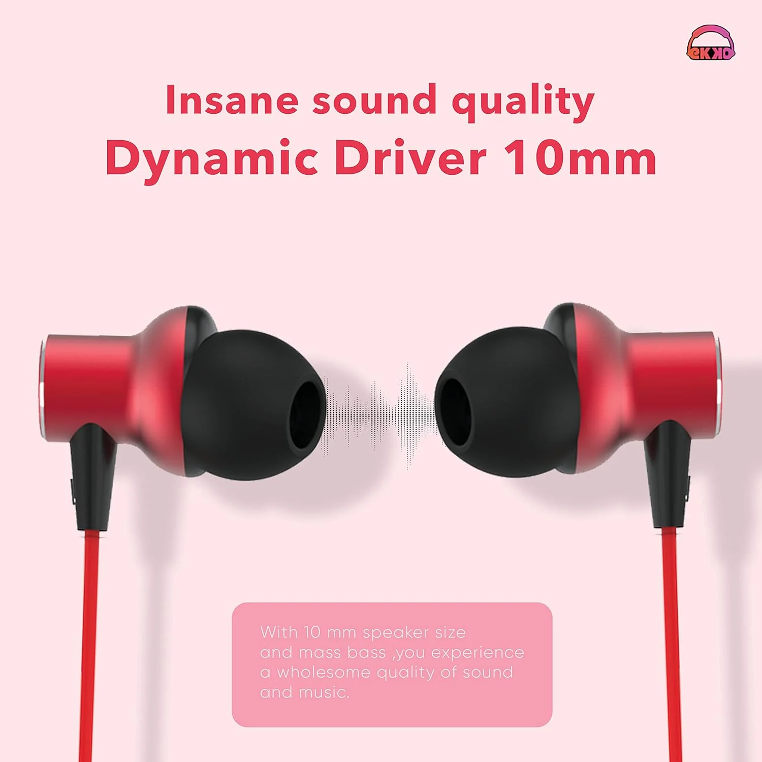 EKKO Unplug N02 Neckband with Super Sound Heavy Bass, Playback time Upto 15 Hours, Max BASS, TwinConnect, Siri & Google Assistant Activate (Red) - Image 3