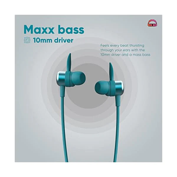 EKKO Unplug N03 Neckband: Top-tier ENC, 40ms Latency, 15-Hour Playback, Max Bass, Twin Connect, Siri & Google Assistant (Blue) - Image 5