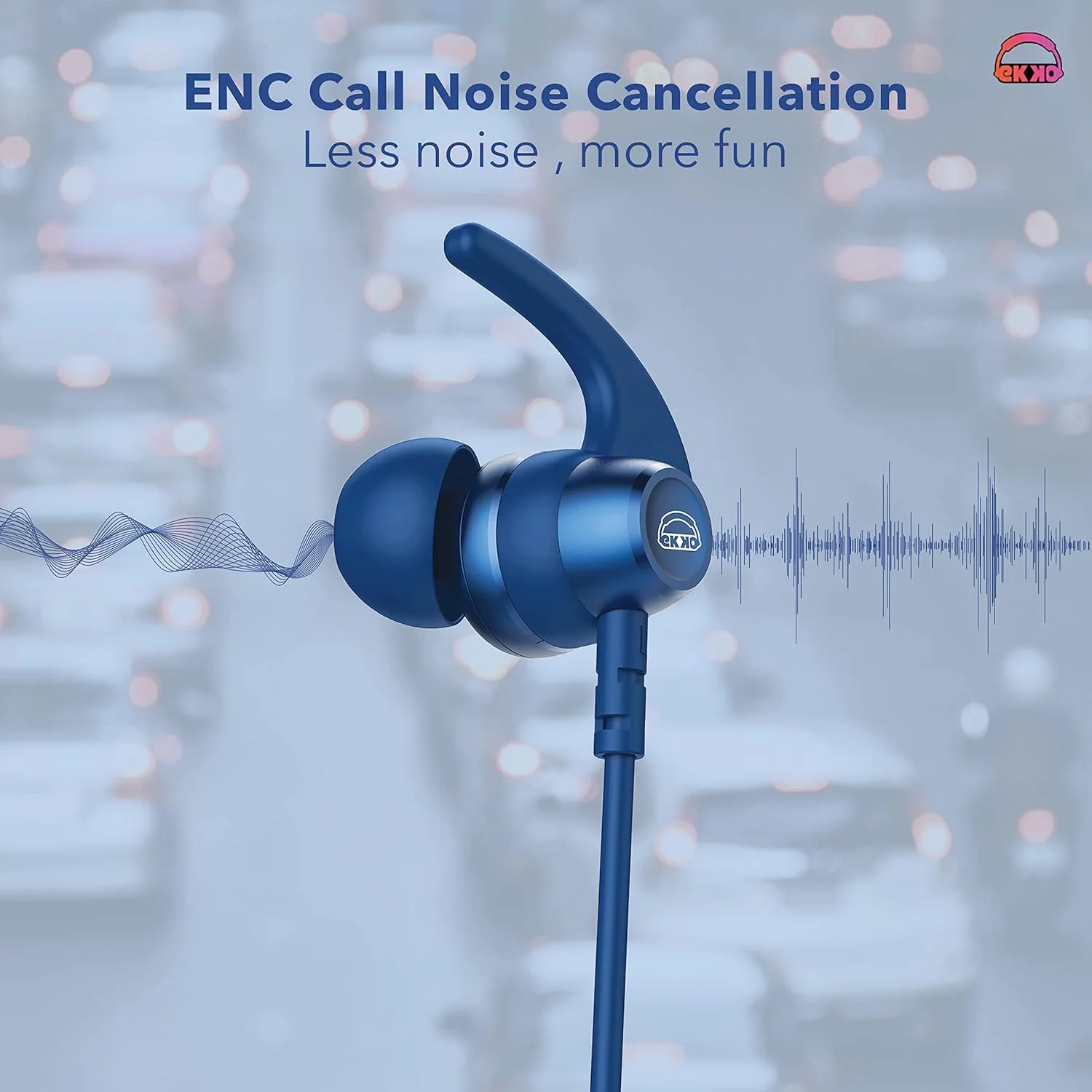 EKKO Unplug N05 Neckband, 50 Hours Playback Time 10 mm Driver Size, Bluetooth V5.2, Quick Charging, IPX4 Protection, SIRI & Google Assistant - Image 3