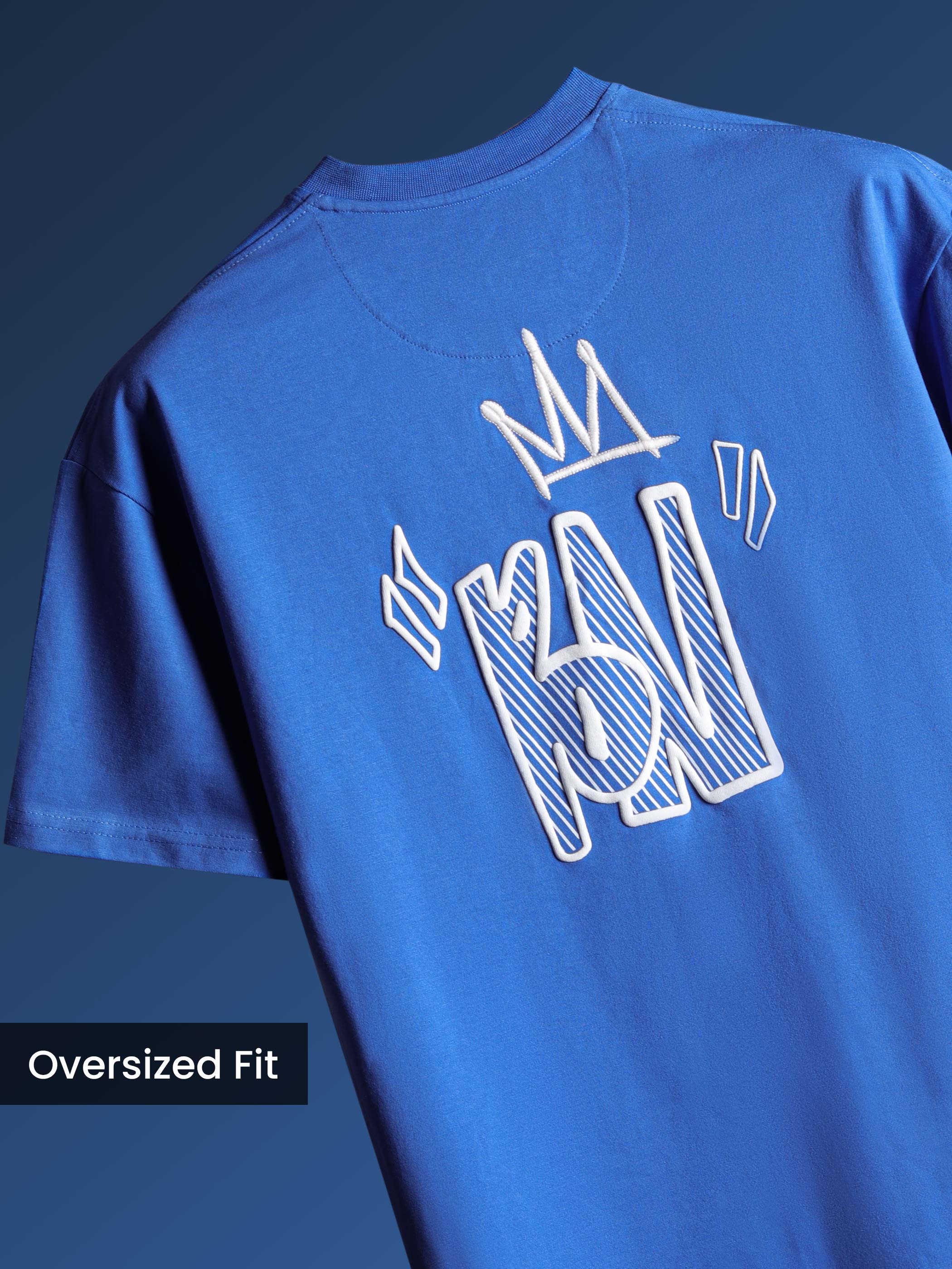 Electric Blue Monday Graphic HD Print T-shirt - Image 2