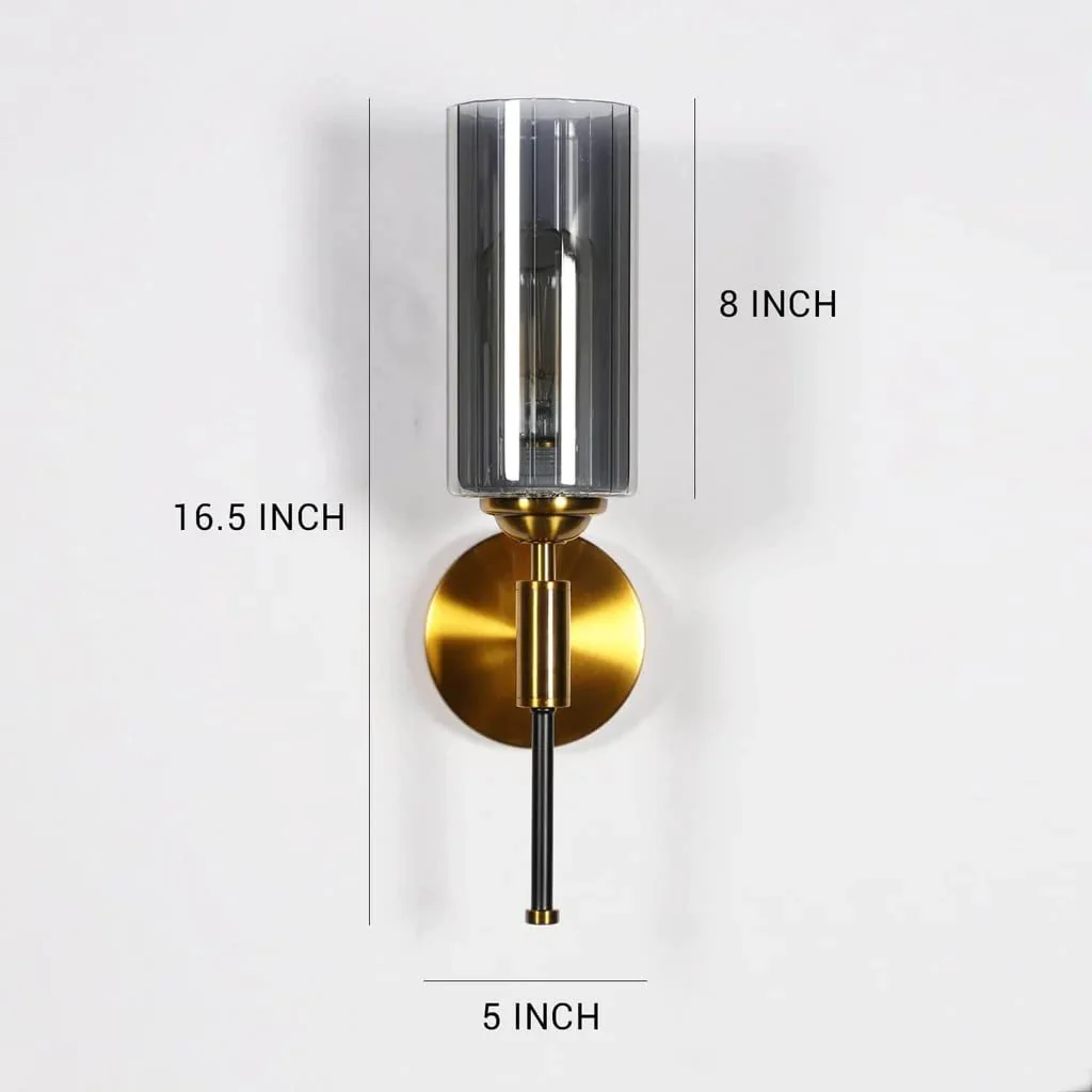 Electricals Saluto Wall Light for Bedroom, Living Room, Home Decor - Metal, Glass Body (Smoke) - Image 4