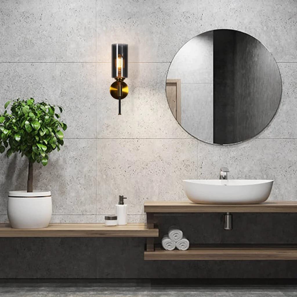 Electricals Saluto Wall Light for Bedroom, Living Room, Home Decor - Metal, Glass Body (Smoke) - Image 5