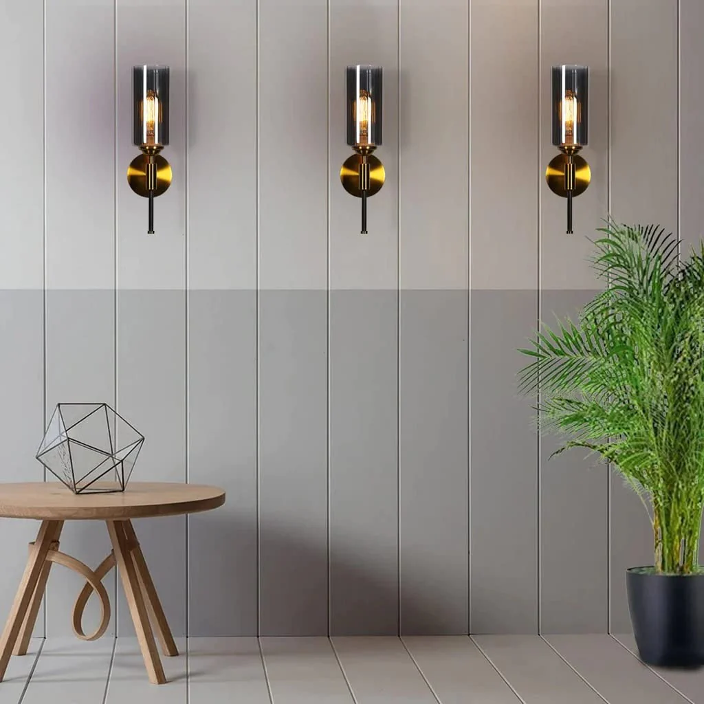 Electricals Saluto Wall Light for Bedroom, Living Room, Home Decor - Metal, Glass Body (Smoke) - Image 7