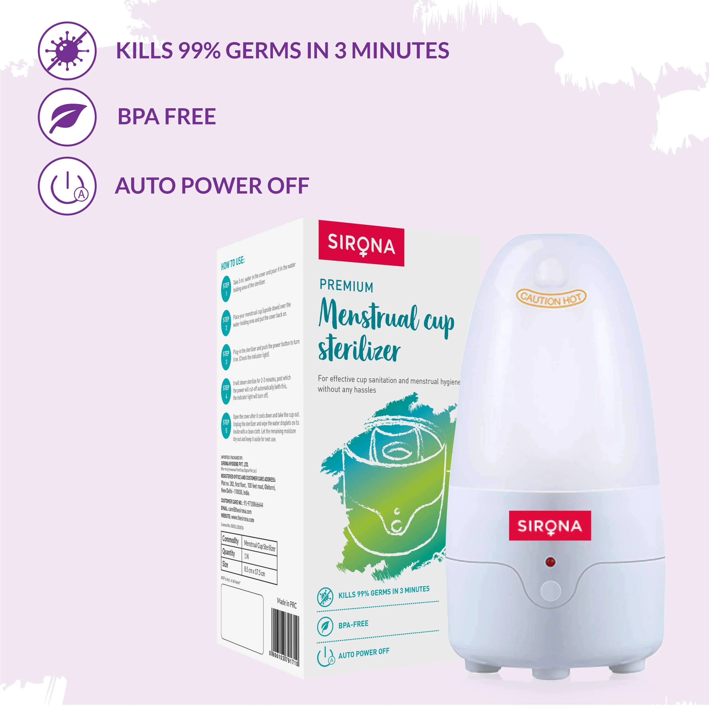 Electronic Menstrual Cup Sterilizer (1 Pack of 1) - Image 3