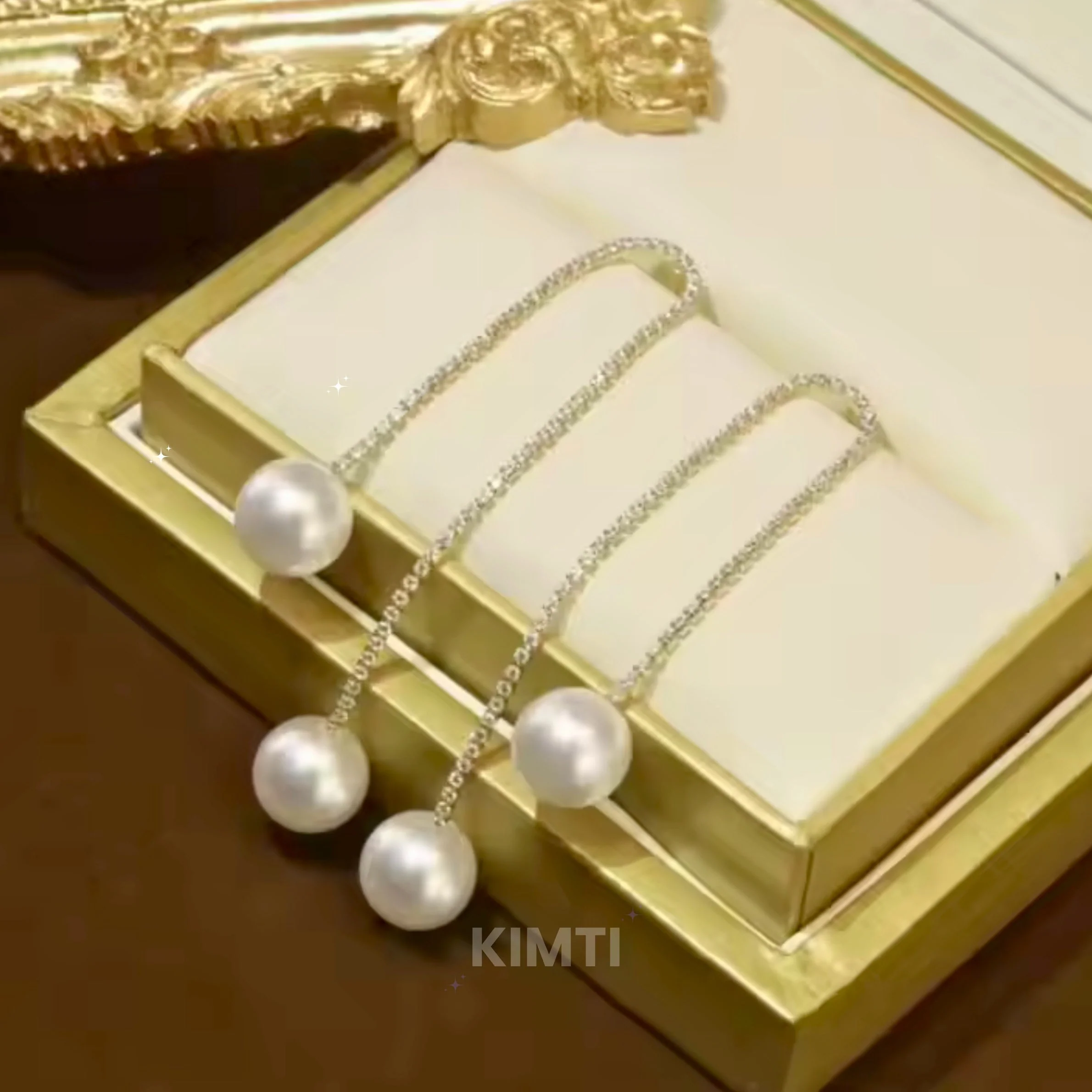 Elegant Pearl Silver Dangler Earring - Image 3
