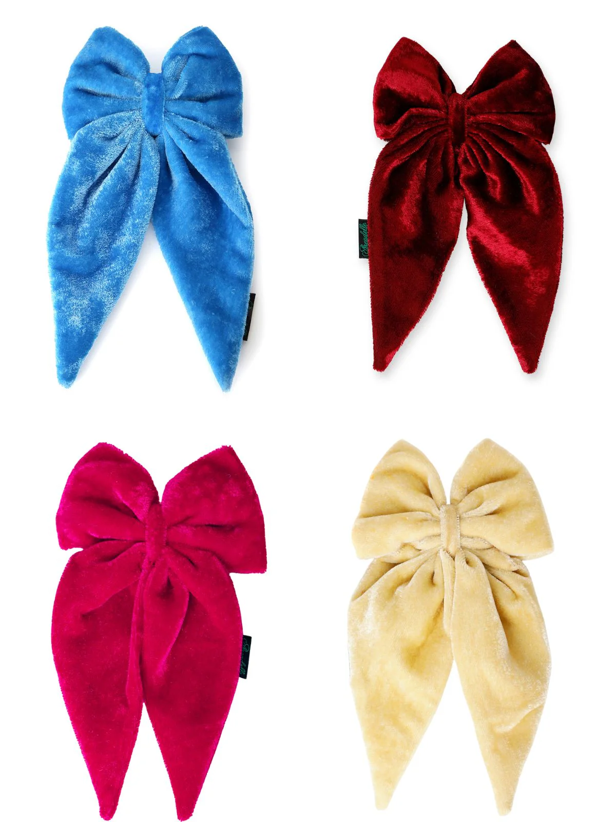 Elegant Velvet Long Tail Hair Bows Set - Timeless Style - Image 4