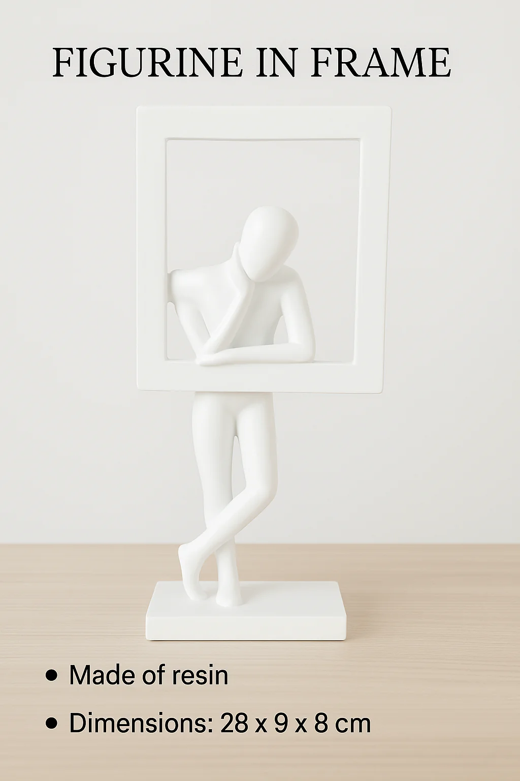 Elegant White Resin Abstract Table Decor Sculpture - Image 4