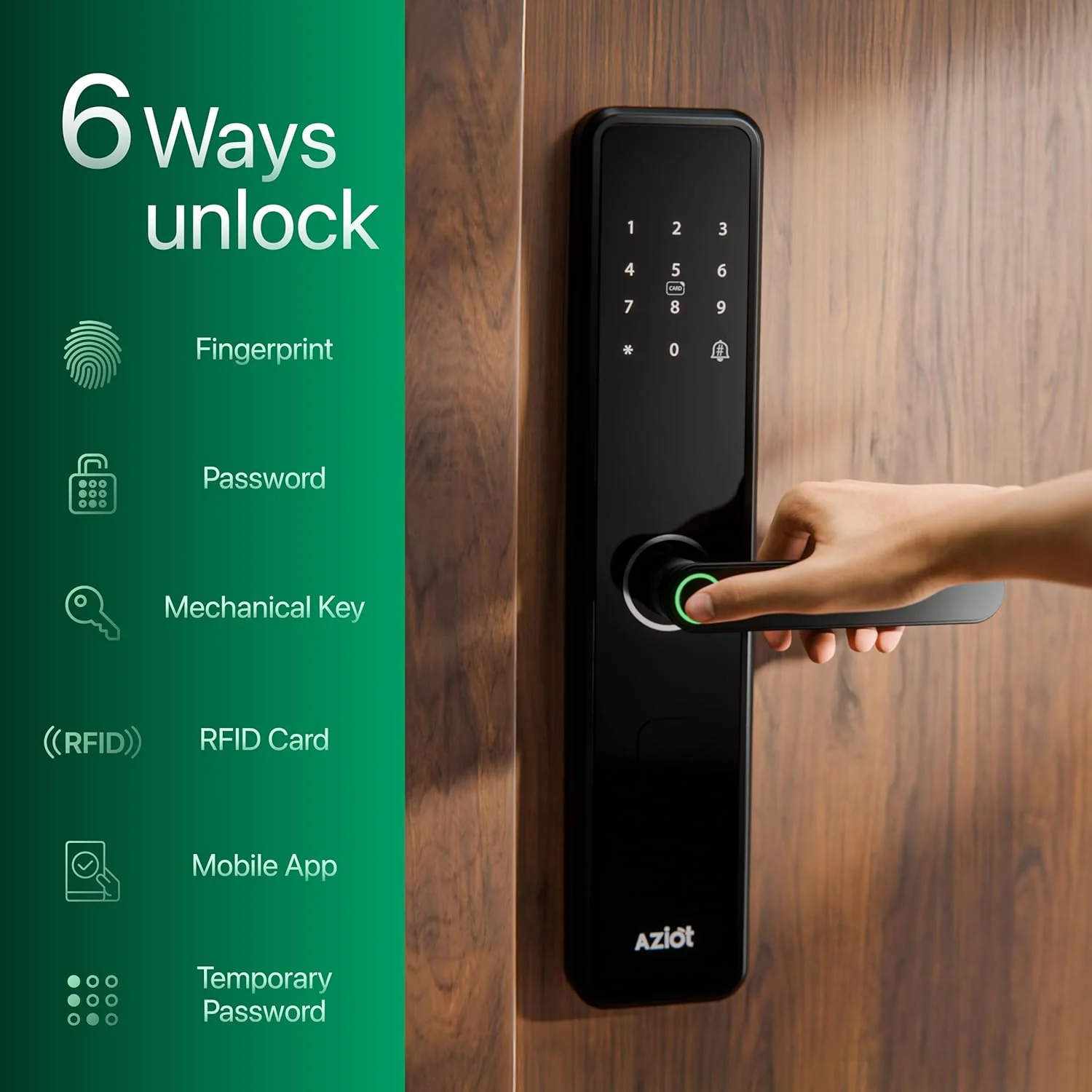 Elevate WiFi Smart Door Lock – Fingerprint, Passcode, RFID, App & Key Access, WiFi/Bluetooth, High-Security Digital Lock for Home, Office, Keyless Entry - Image 3
