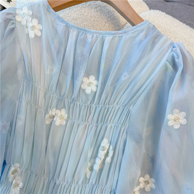Eliana Embroidery Plus Size Silk Dress - Image 5