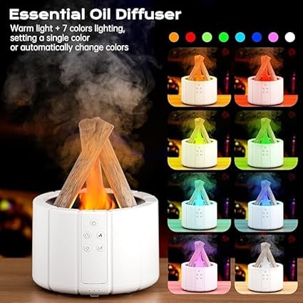 Ember: Cozy Bonfire Ultrasonic Humidifier & Aromatherapy Diffuser with Flame Effect & Ambient Night Light - Image 6