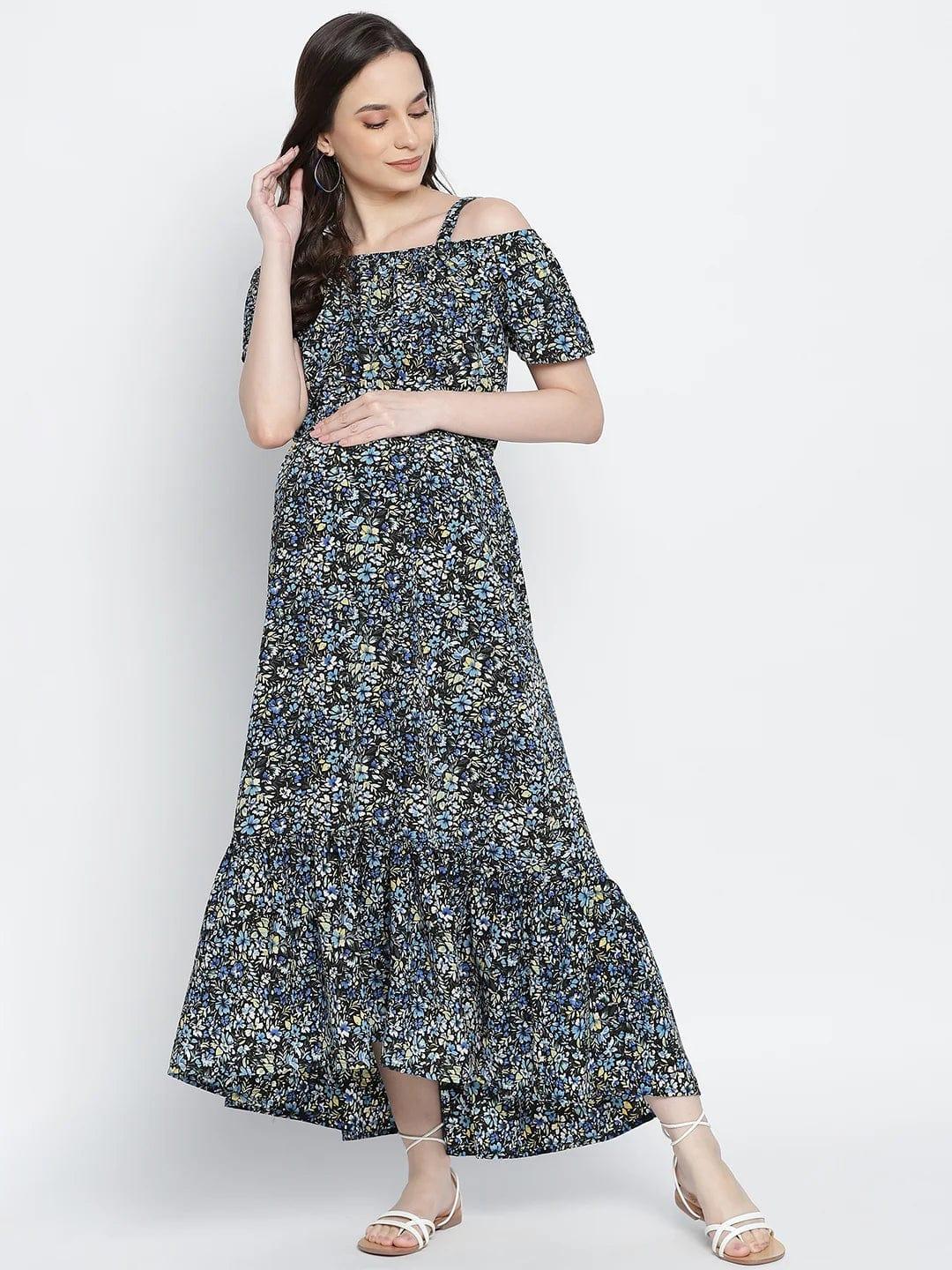 Endearing Sweet Posh Floral Printed Maternity Dress For Moms - Image 7