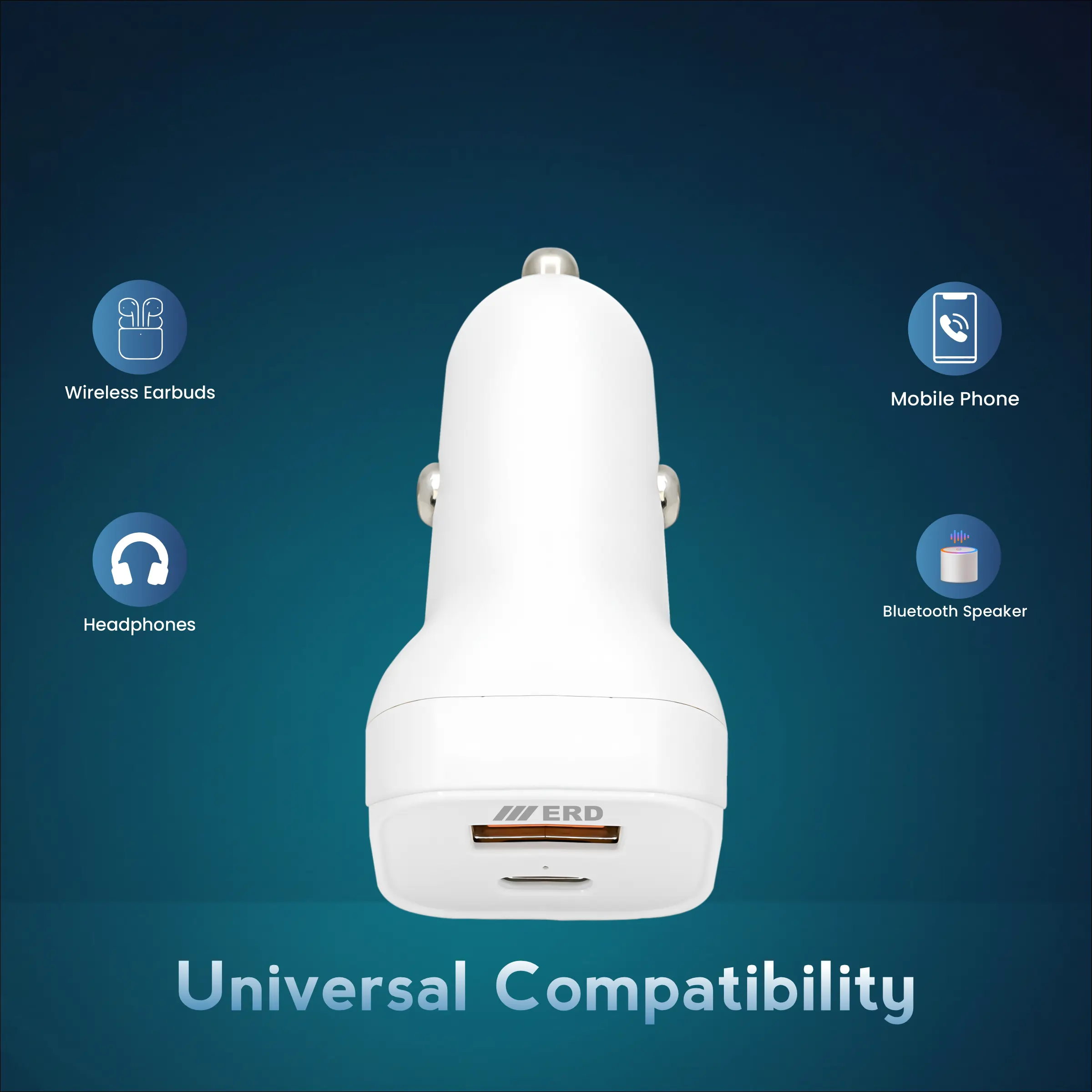 ERD CC-131 CHARGER USB A/ CTOC PD WHT 20W Fast Charger - Image 5