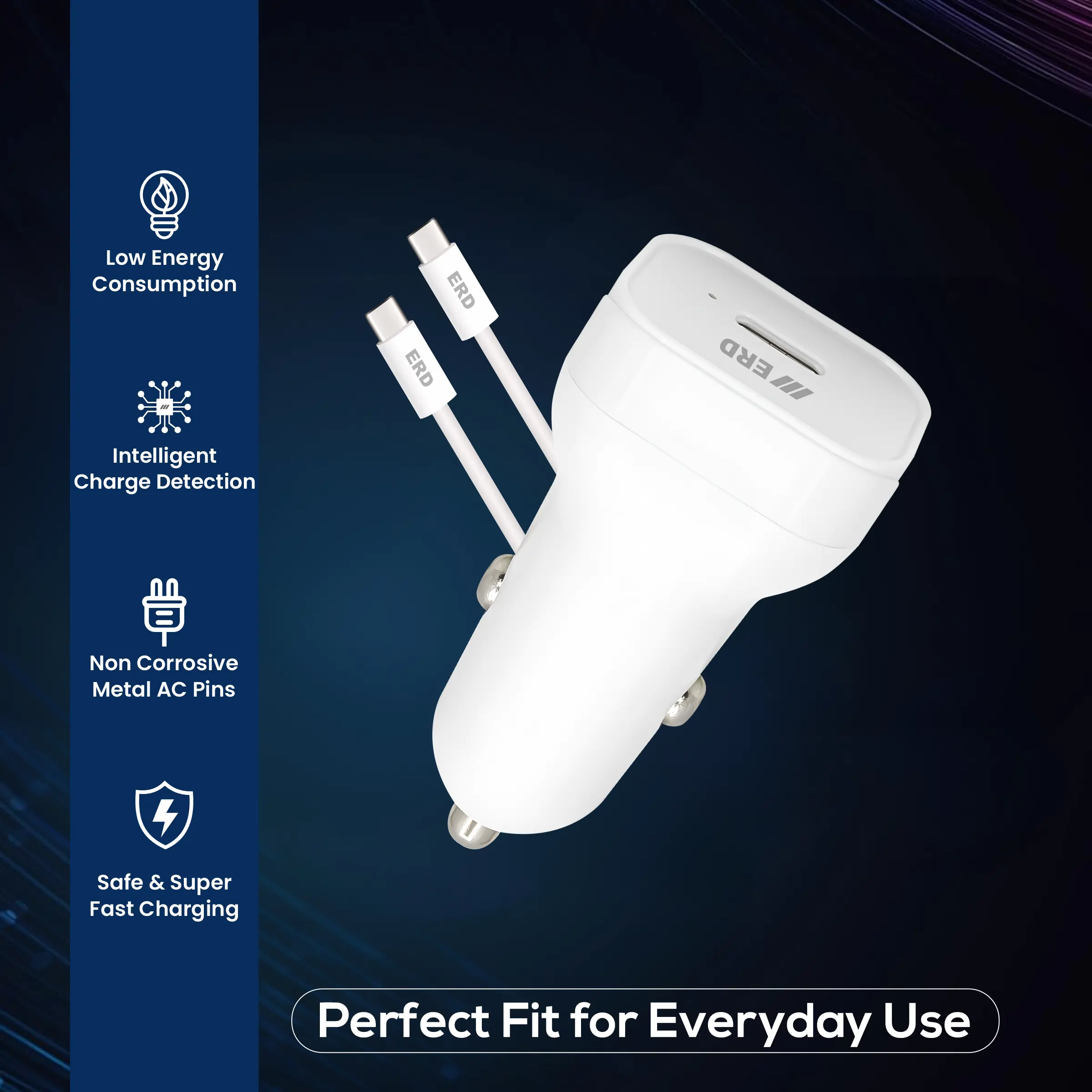 ERD CC-132 CHARGER USB-CTOC PD WHT 25W Fast Charger - Image 8