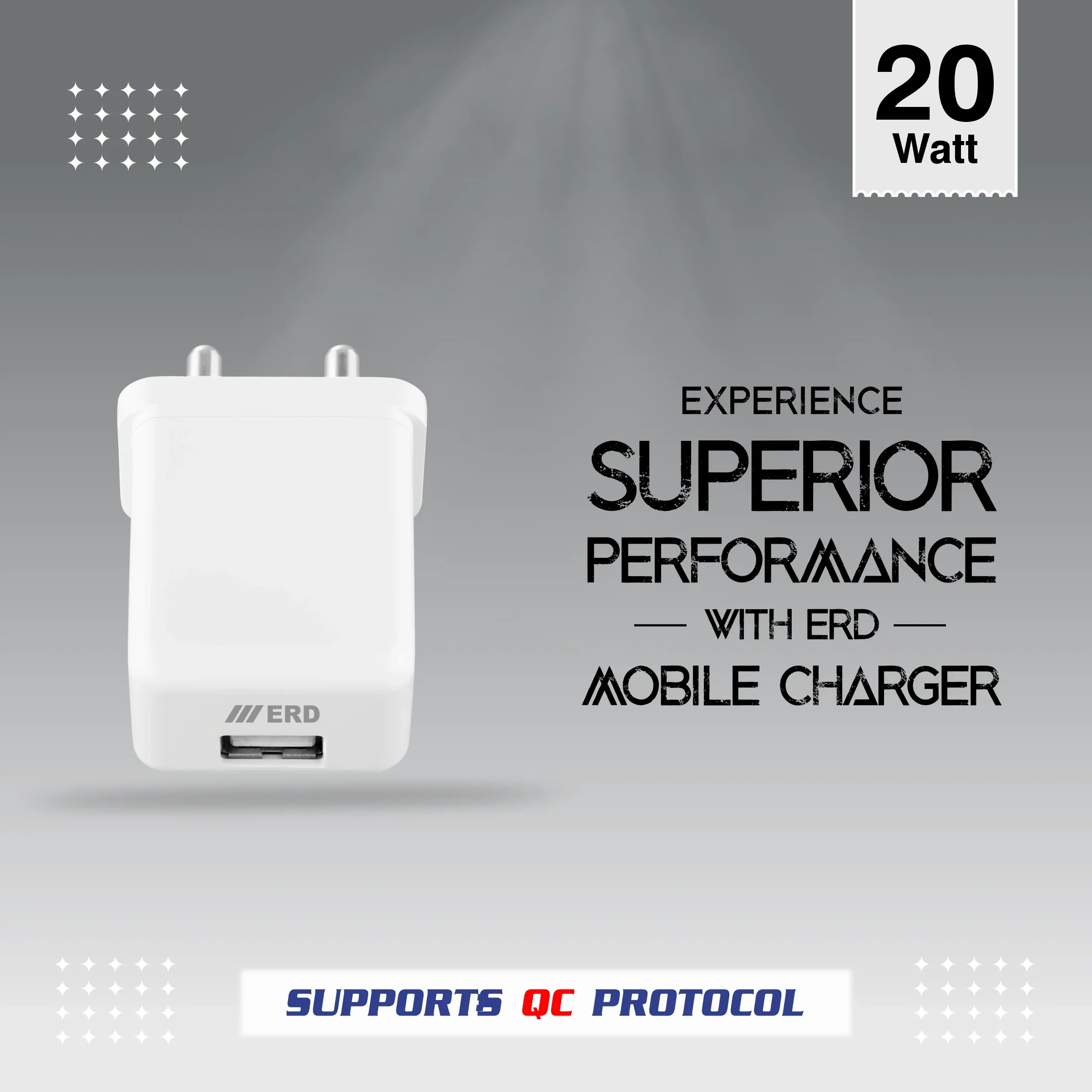 ERD TC-121 CHARGER WITH MICRO USB QC WHT 20W - Image 5