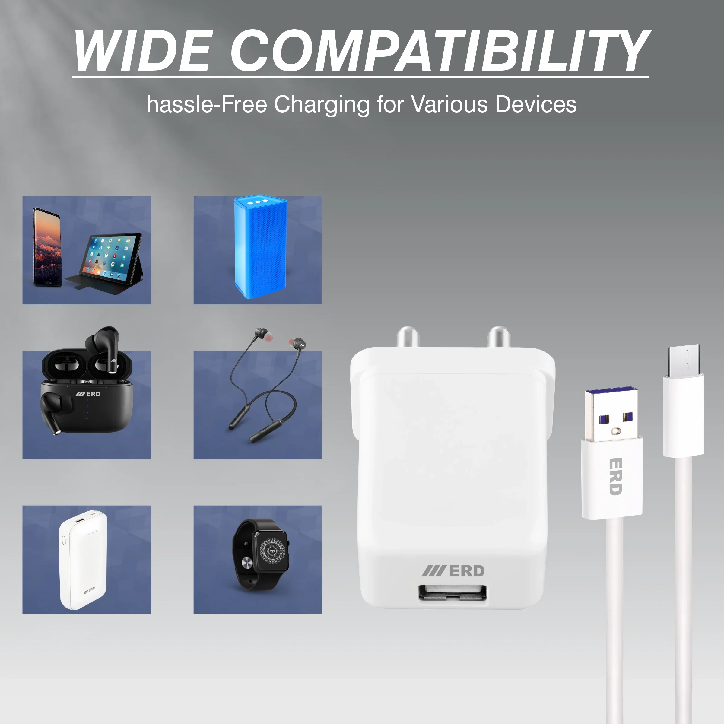 ERD TC-121 CHARGER WITH MICRO USB QC WHT 20W - Image 8