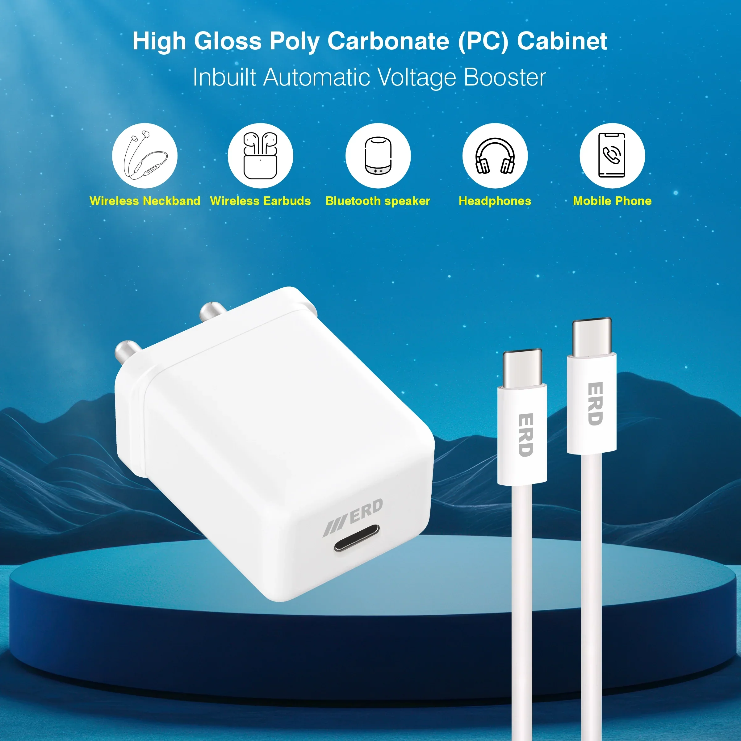 ERD TC-131 CHARGER USB-C 1P15 TO C PD WHT 20W - Image 3