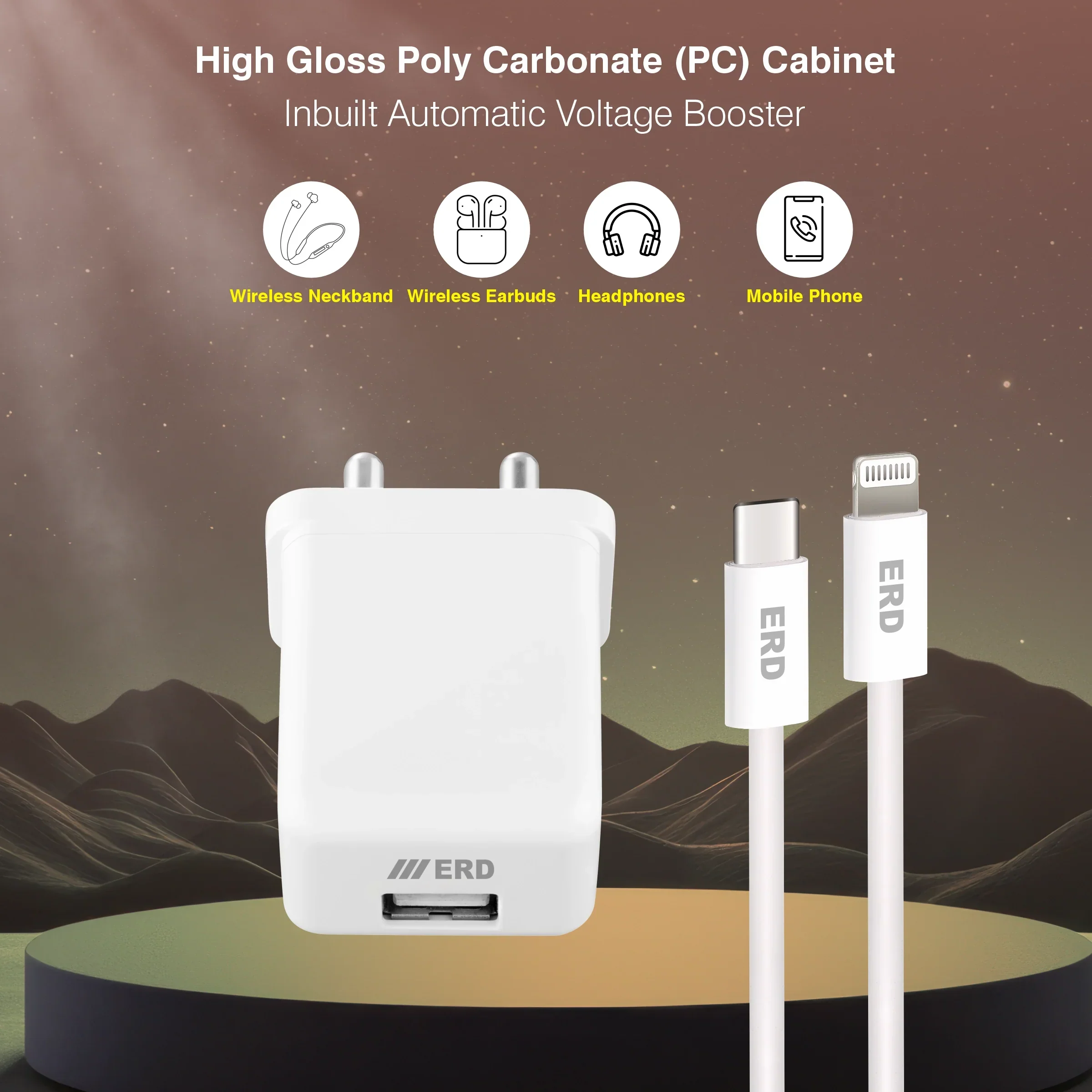 ERD TC-131 CHARGER USB-C TO LIGHTING PD WHT 20W - Image 3