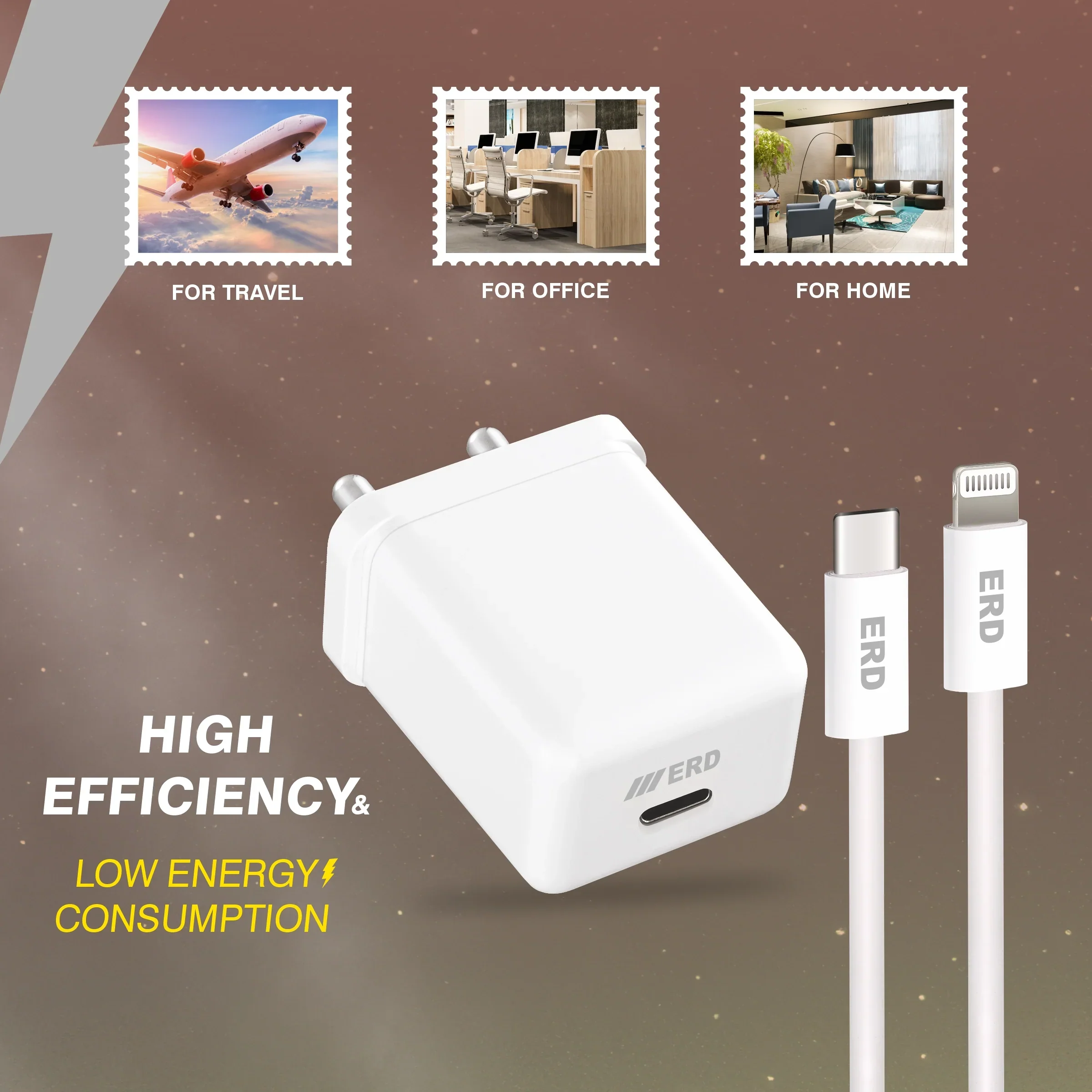 ERD TC-131 CHARGER USB-C TO LIGHTING PD WHT 20W - Image 7