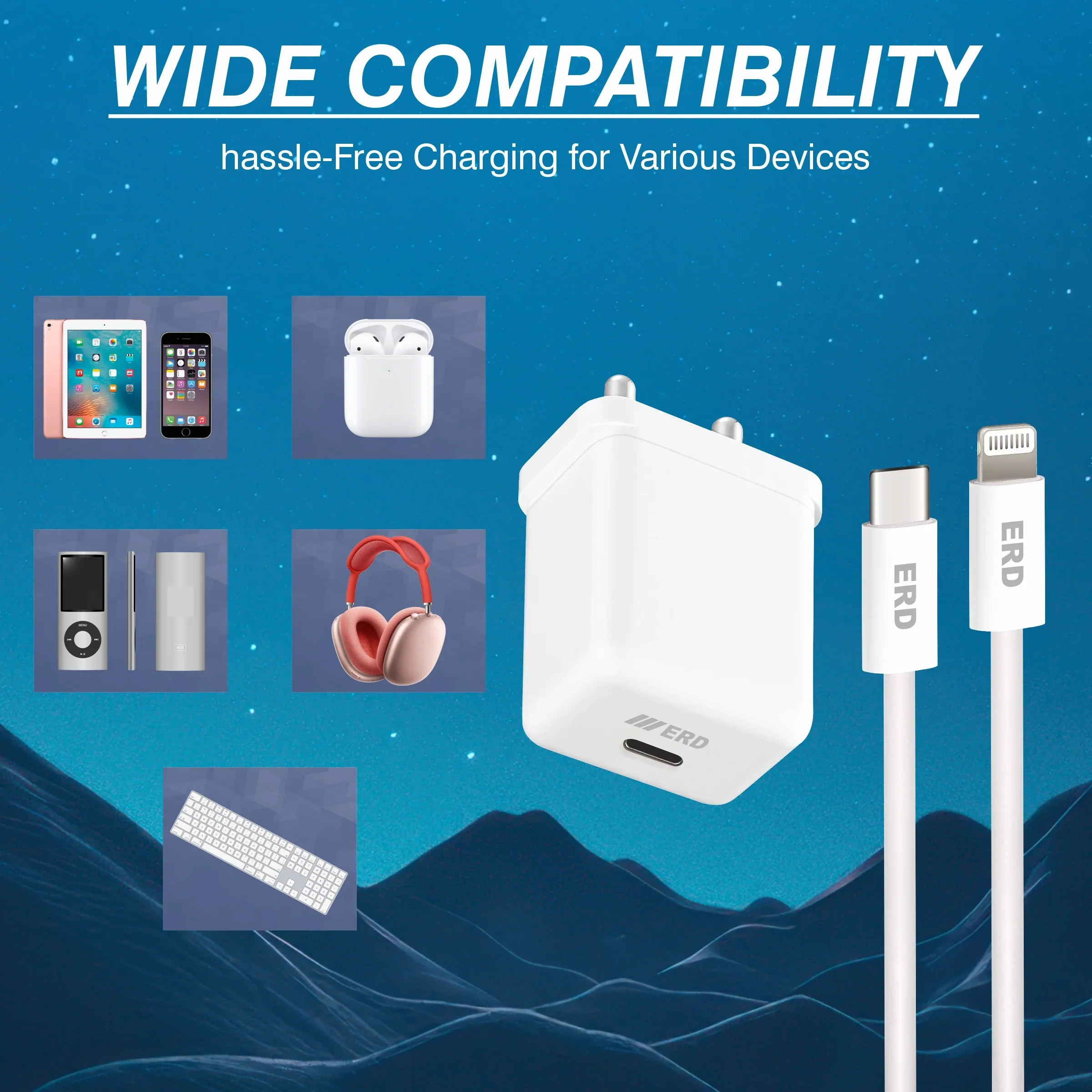 ERD TC-131 CHARGER USB-C TO LIGHTING PD WHT 20W - Image 8