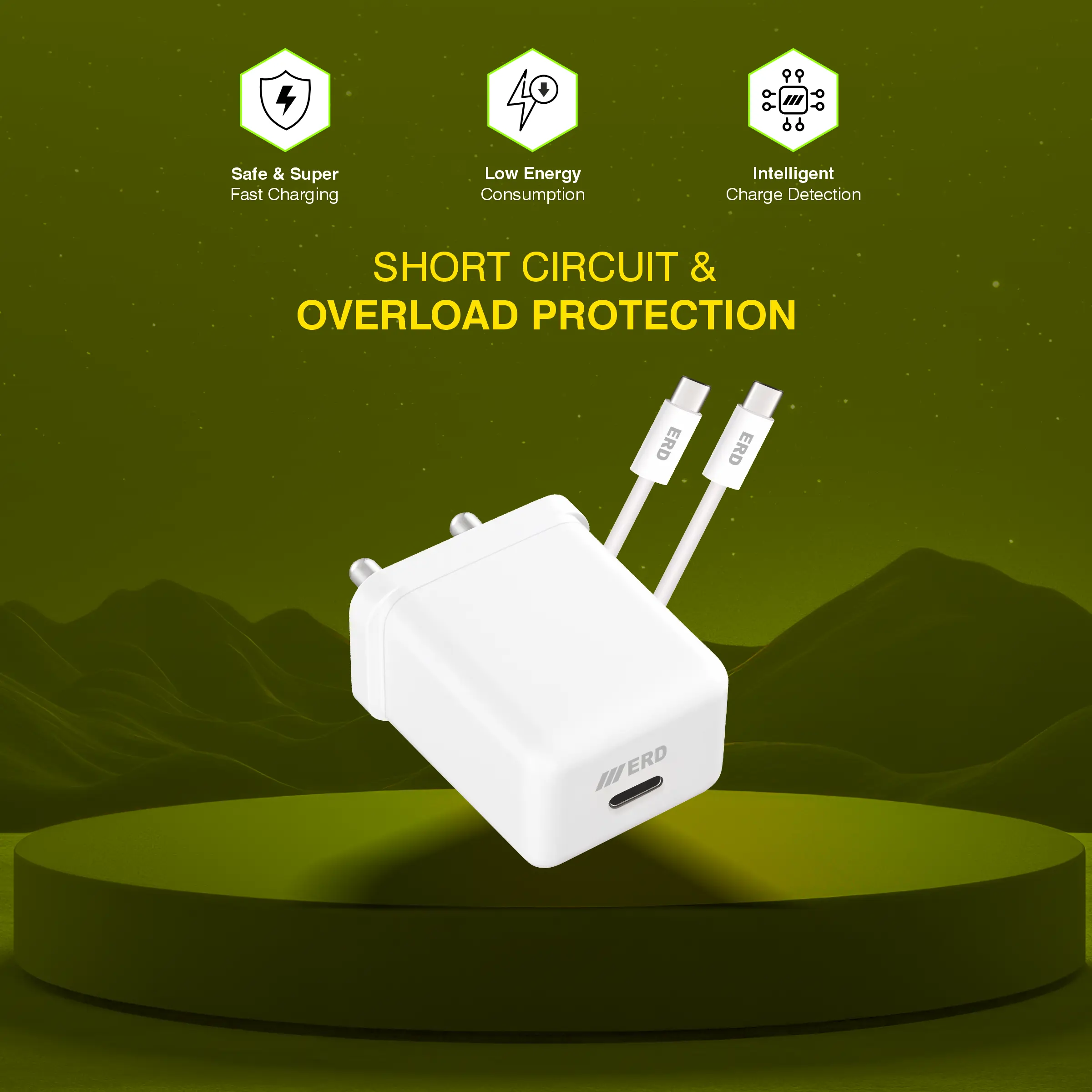 ERD TC-133 CHARGER+USB-C TO C PD WHT 33W - Image 6