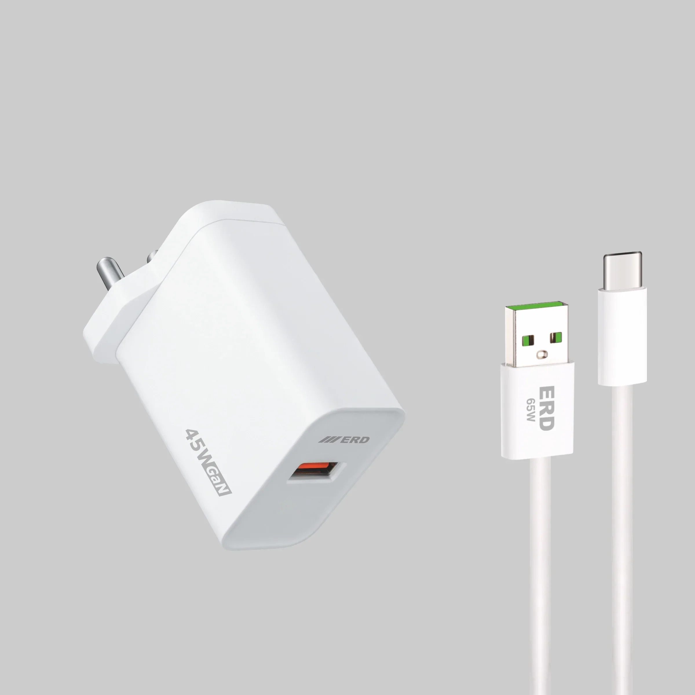 ERD TC-161 USB-A GaN Charger With USB-C Cable, 45W - Image 2